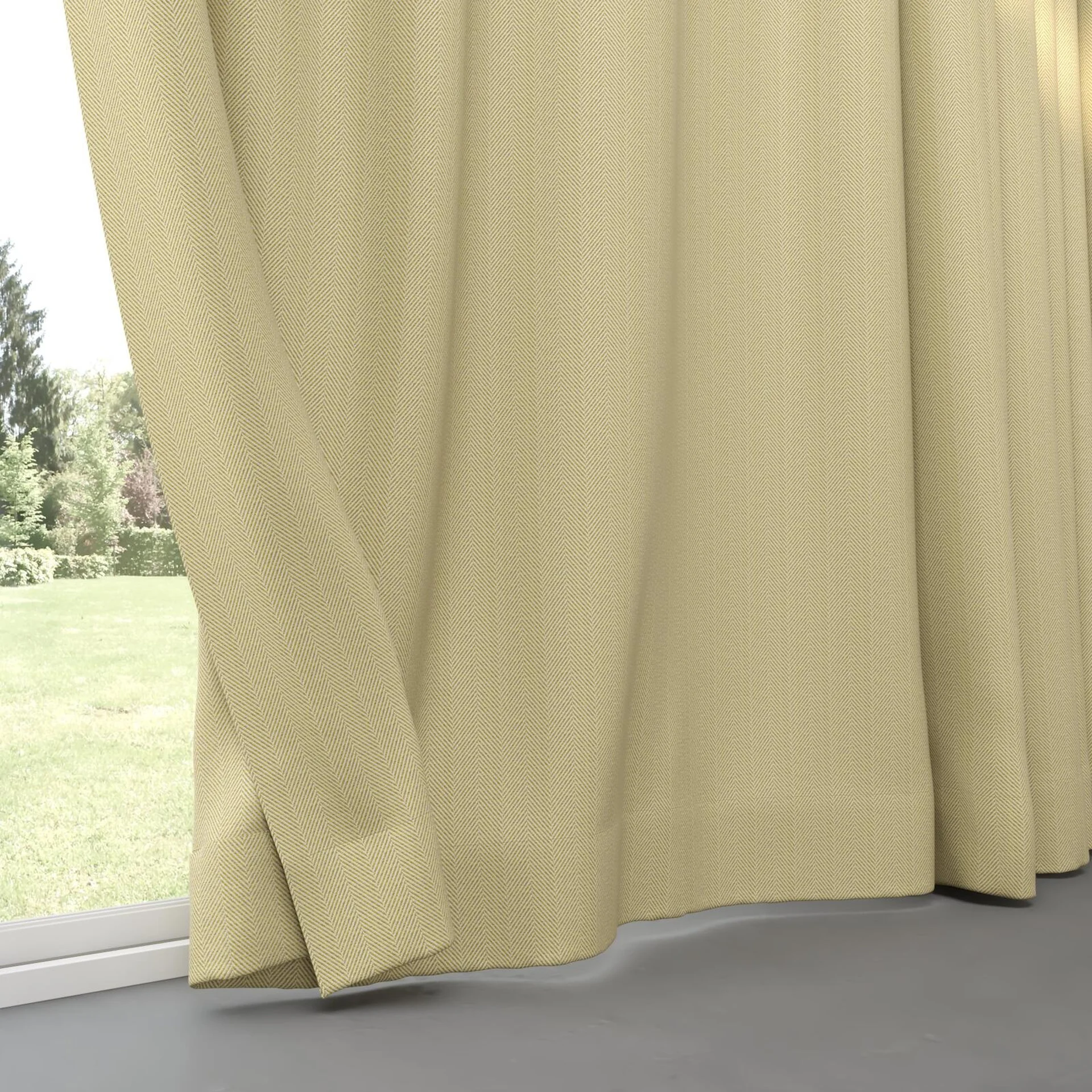 Bottom view of Trailblazer Pistachio, pinch pleat
