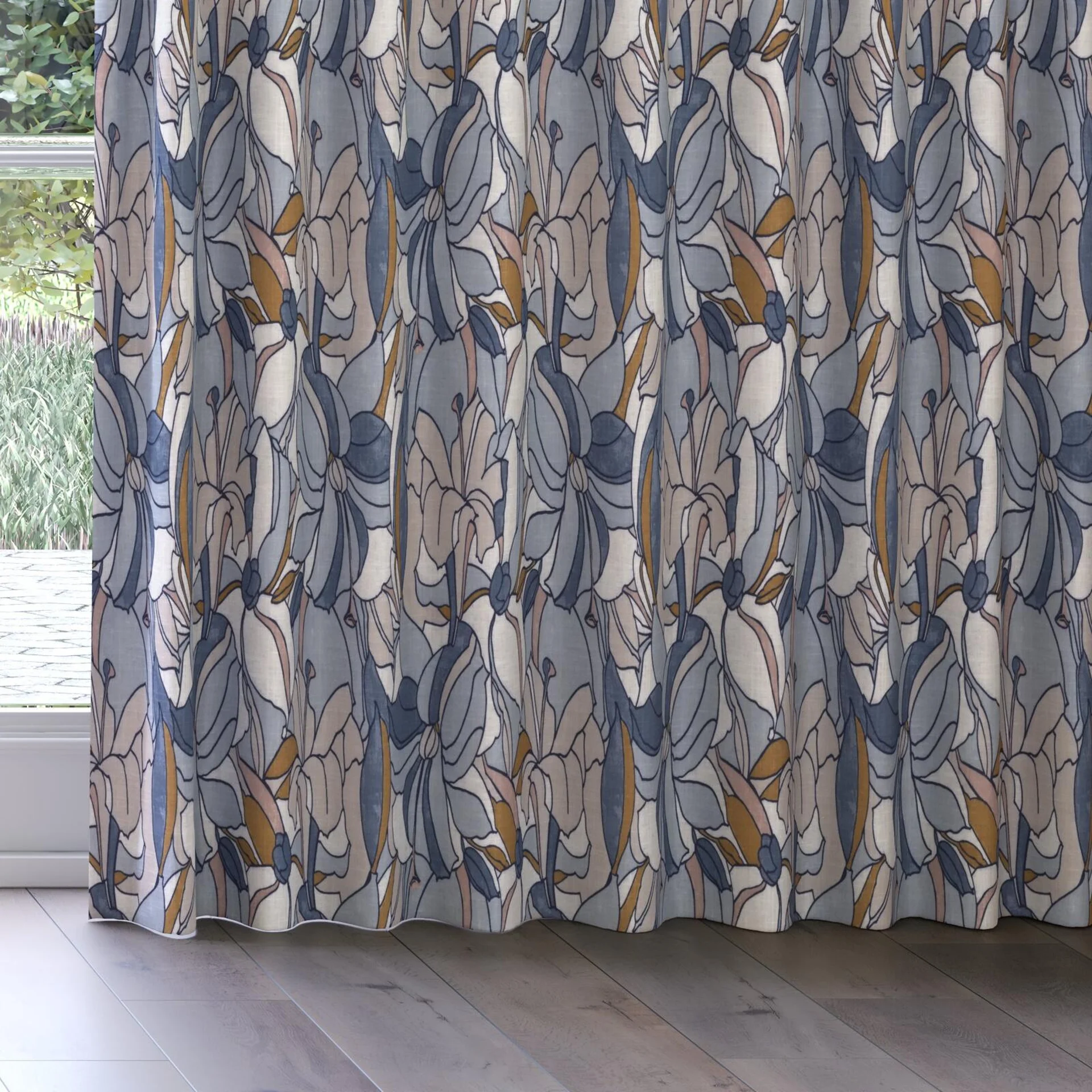 Bottom view of Lilium Sky, on curtain rail