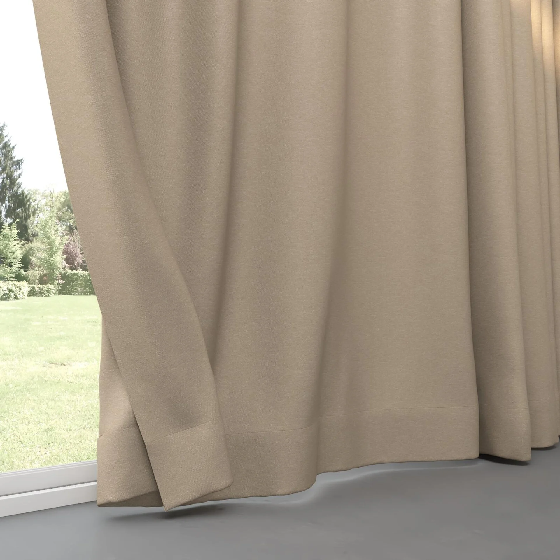 Bottom view of Duede Dune, pinch pleat