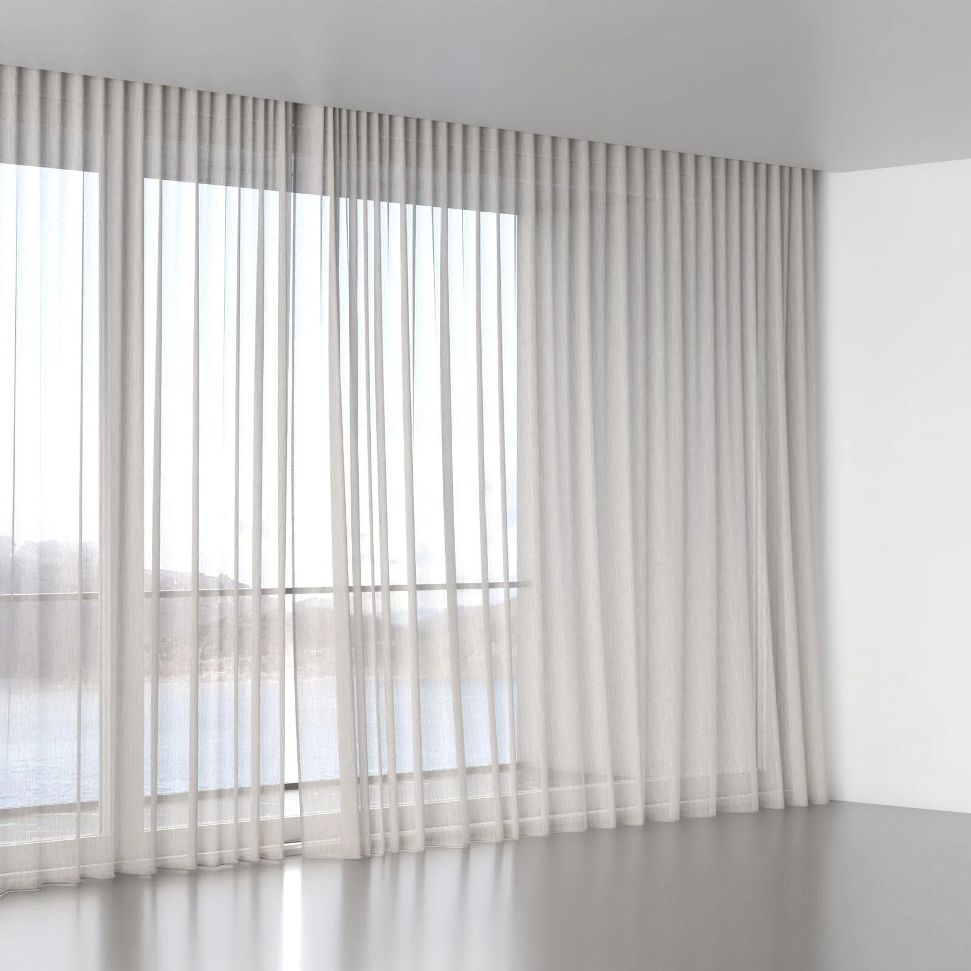 Full view of Illusion Dove Grey, wave pleat