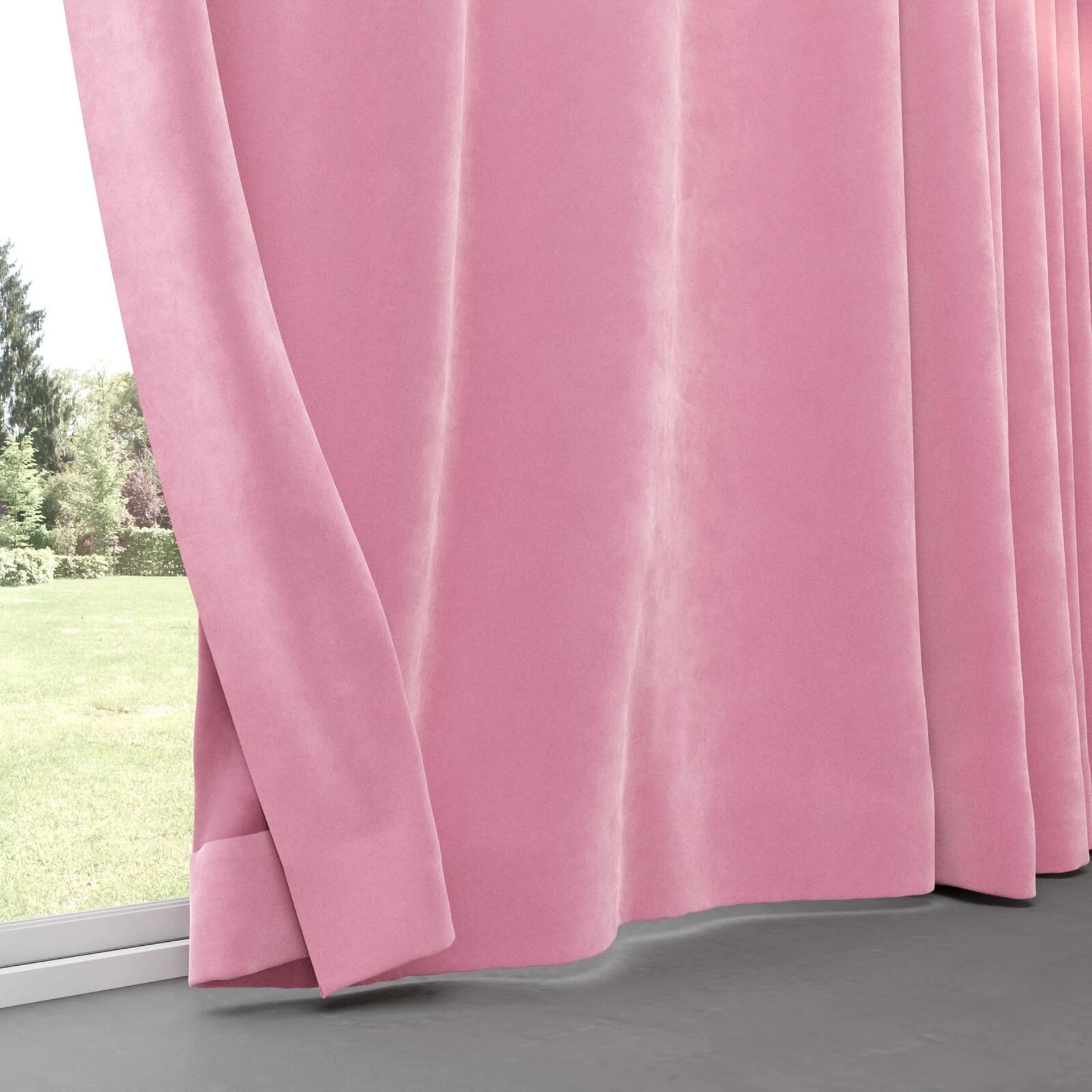 Bottom view of Lux Velvet Orchid 8502, pinch pleat