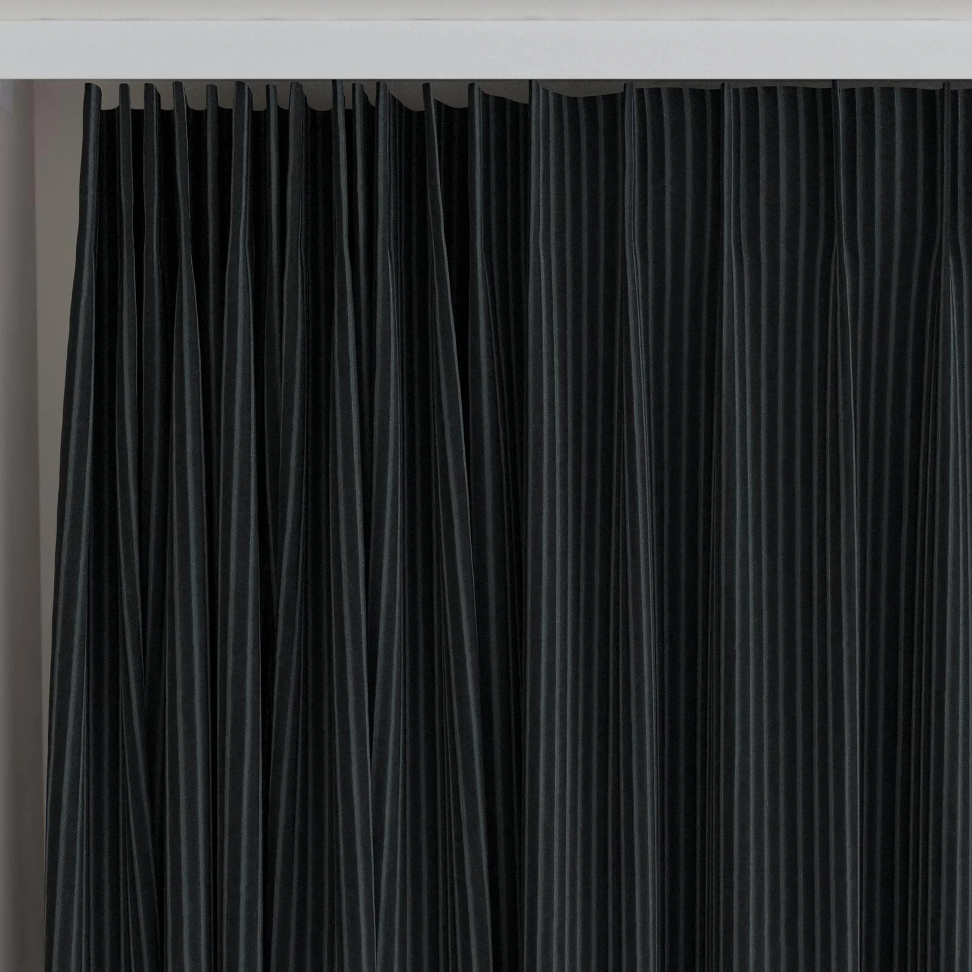 Top view of Embrace Reglisse, on curtain rail