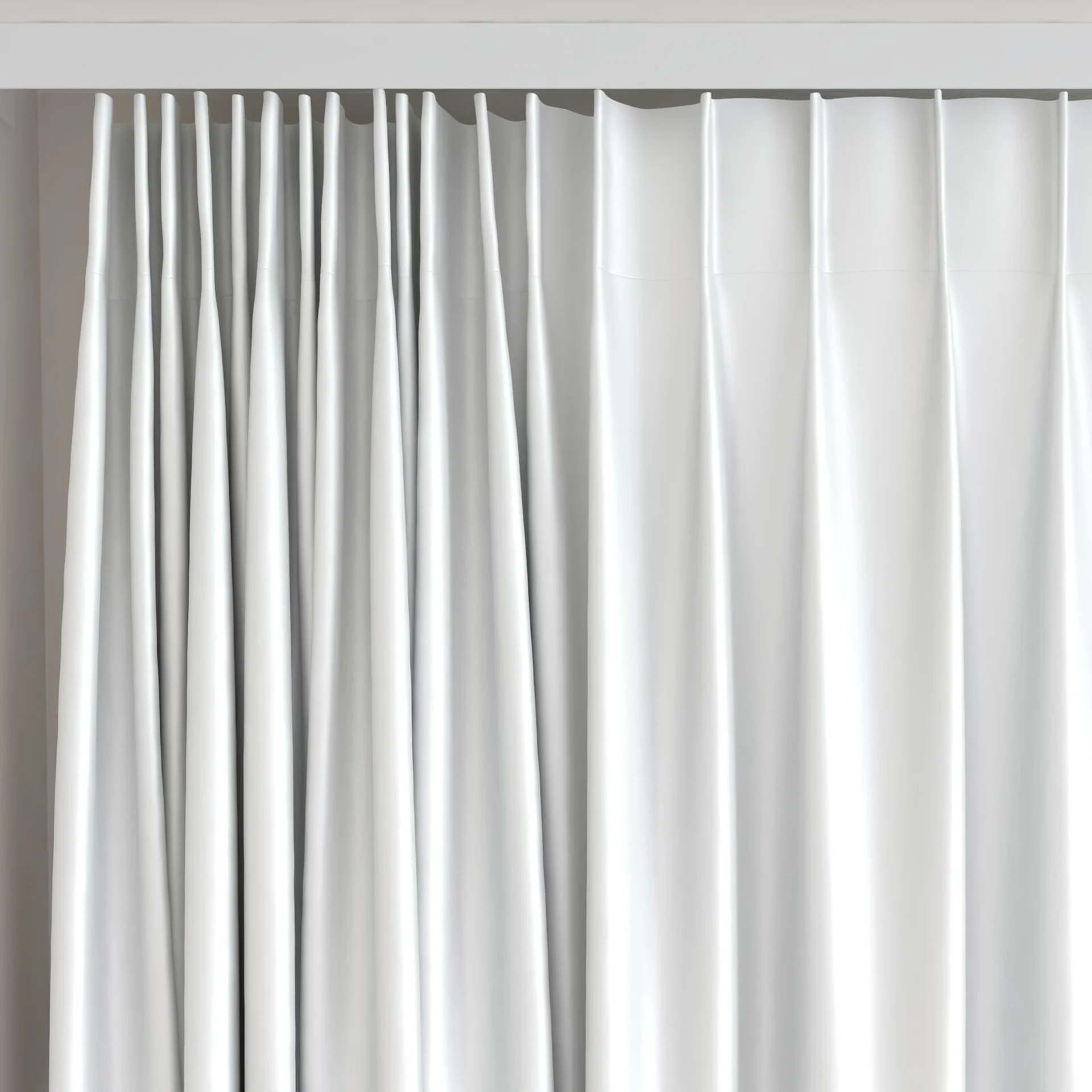 Top view of Moonbeam Albin, on curtain rail