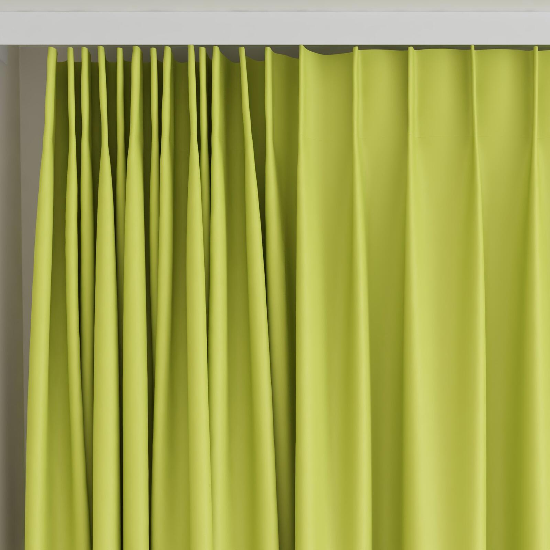 Top view of Ultra Dim Kiwi, on curtain rail