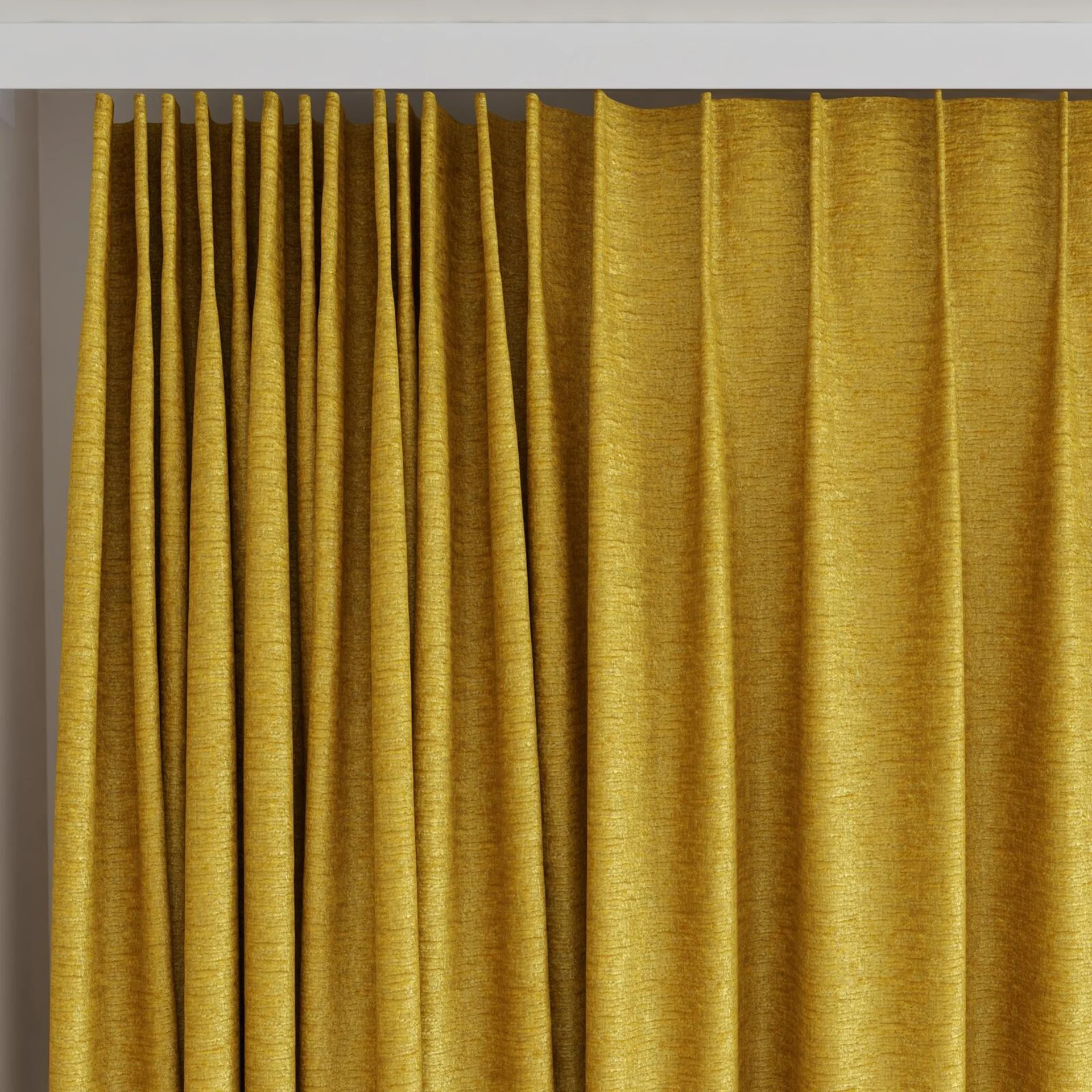 Top view of Monsieur Nugget, on curtain rail