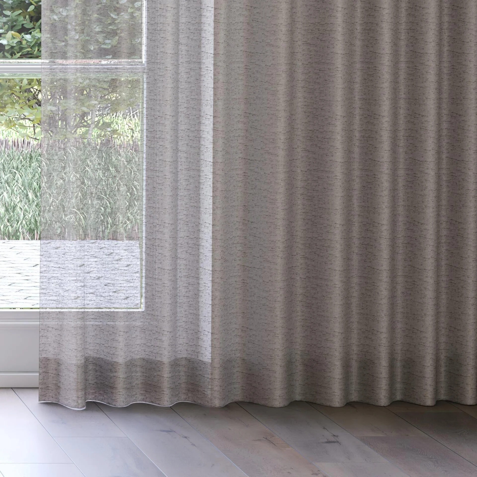 Bottom view of Sencha Mondo, on curtain rail