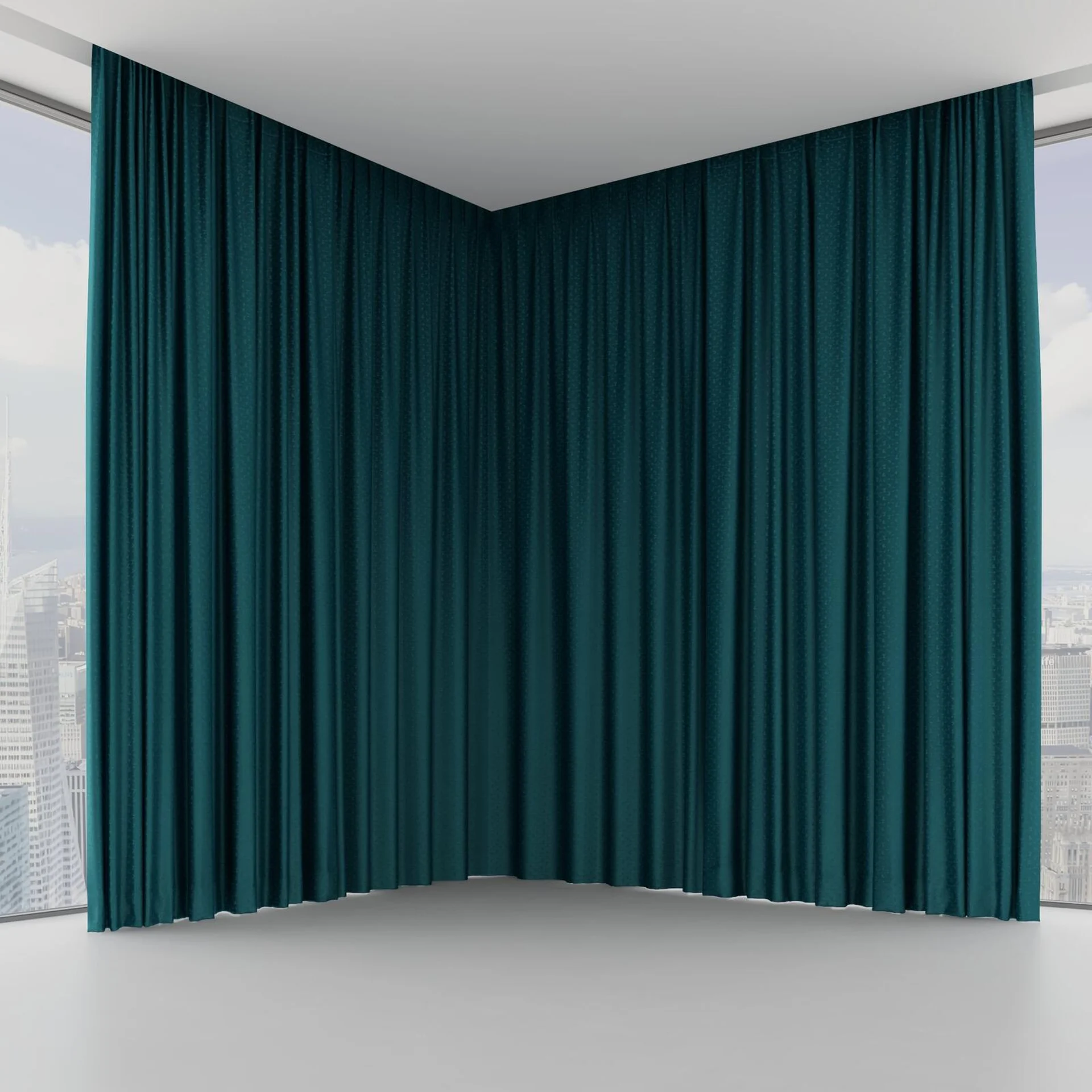 Front view of Requiem Teal, on hidden rail