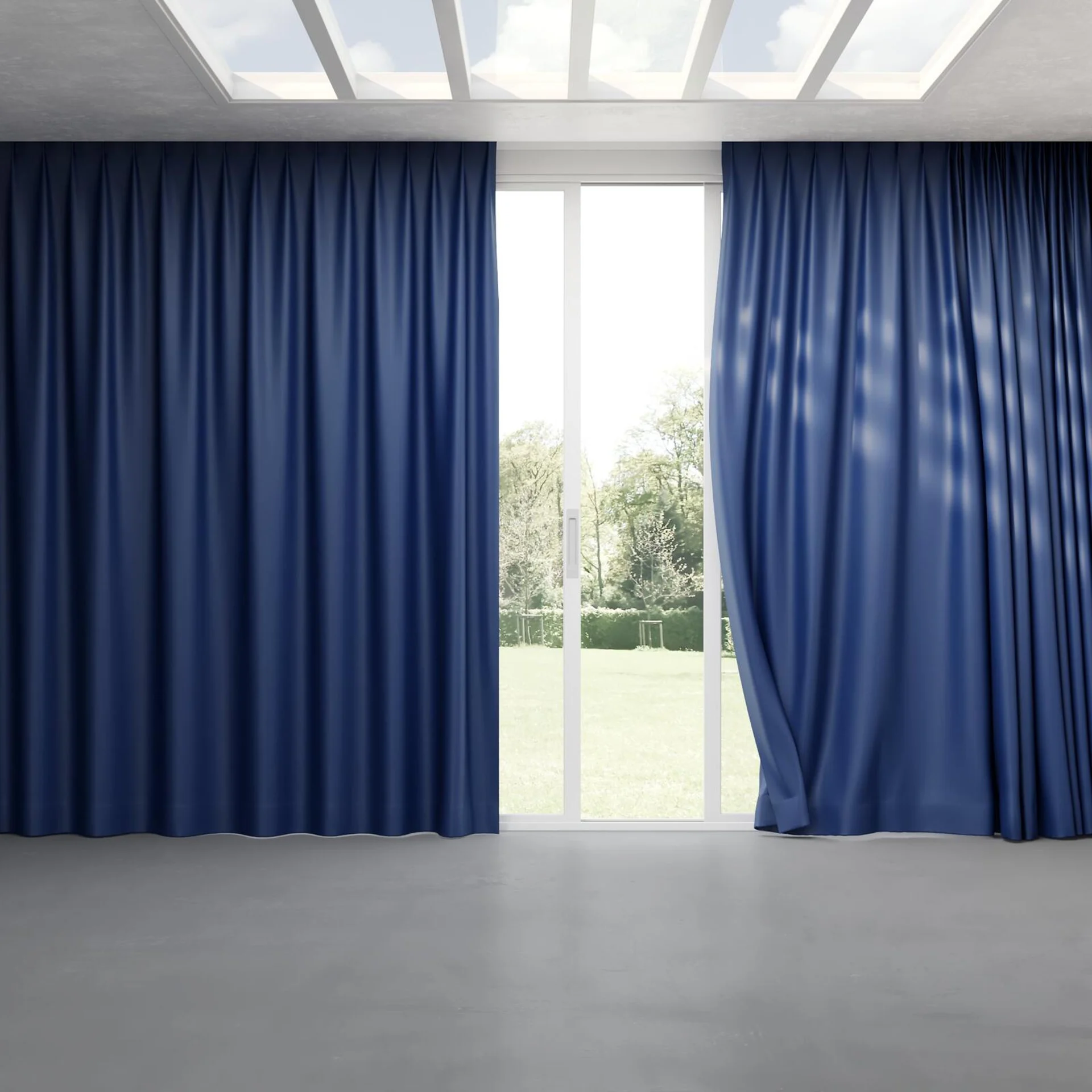 Full view of Blockbuster Marine, pinch pleat