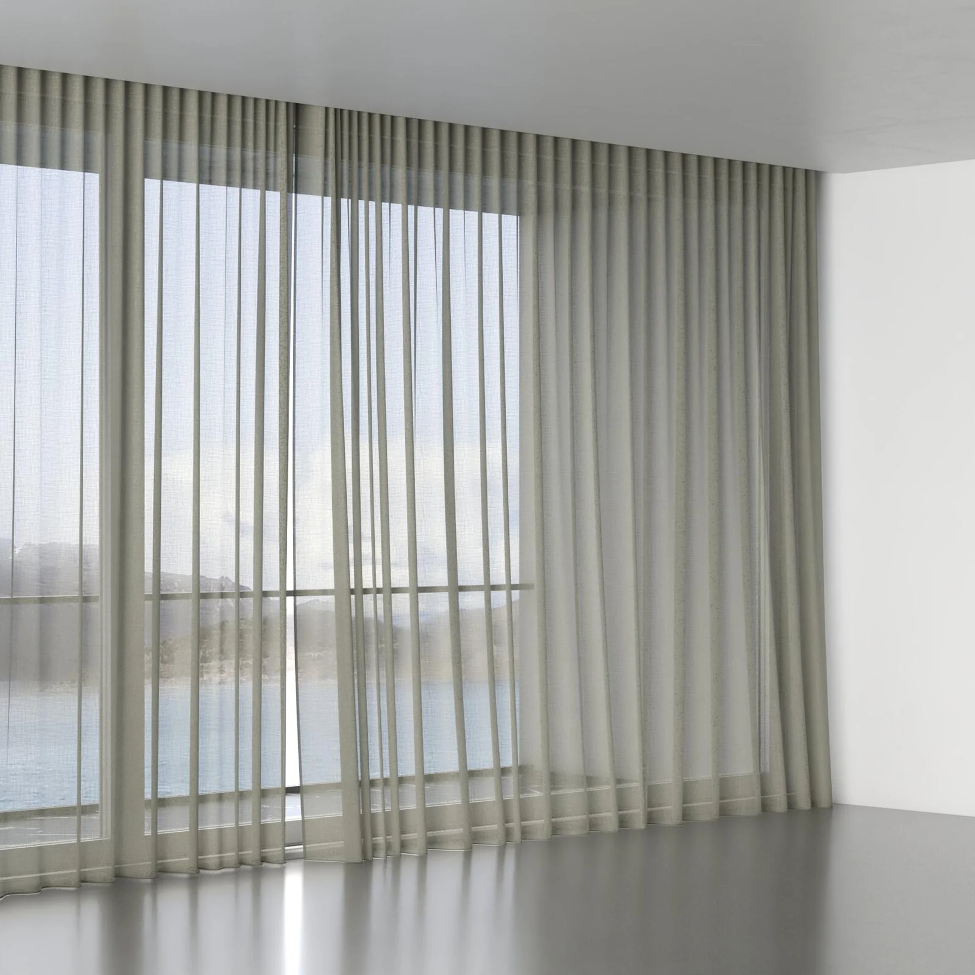Full view of Uno Seagrass, wave pleat