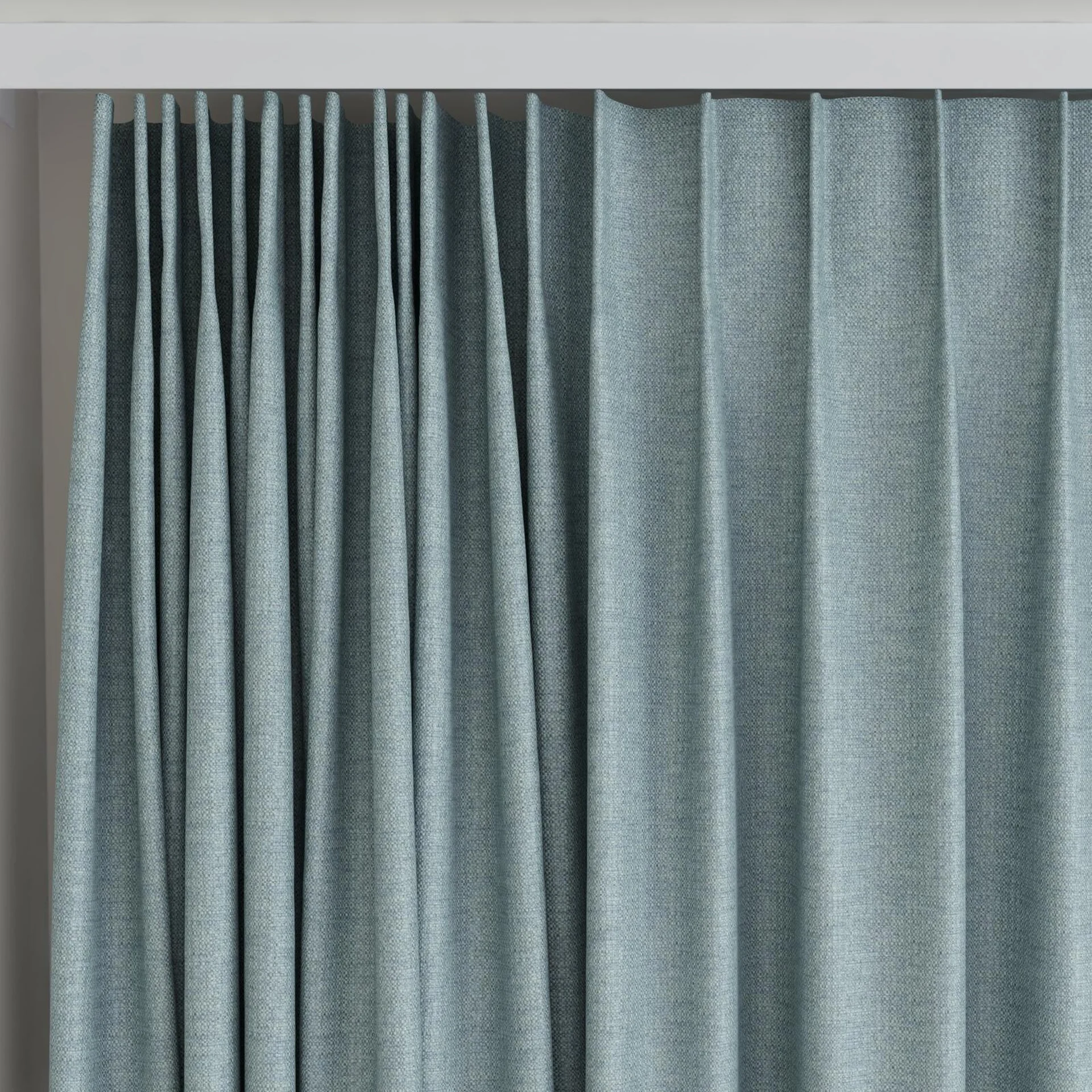 Top view of Bravo Duckegg, on curtain rail