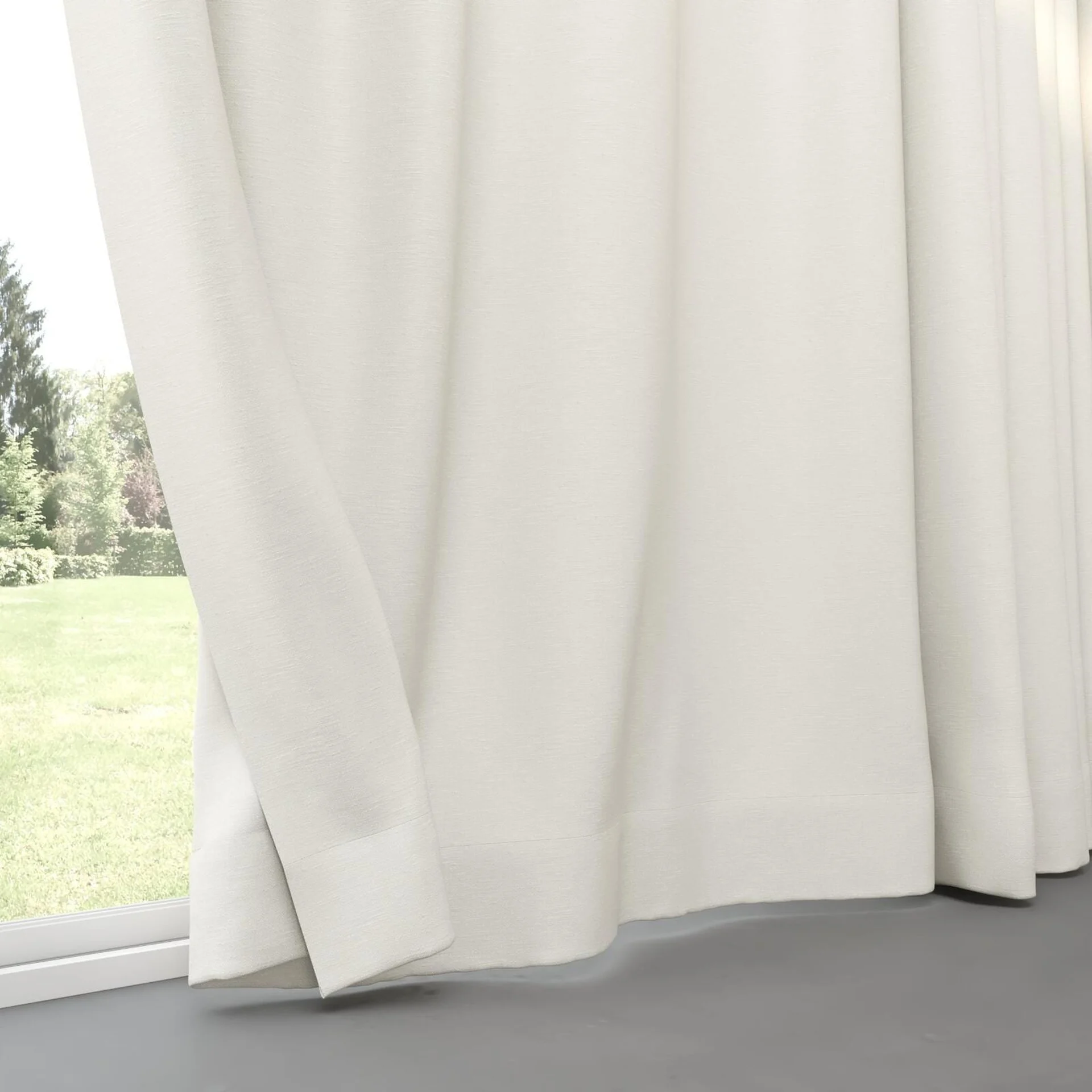 Bottom view of Colourwash Eco Champagne, pinch pleat