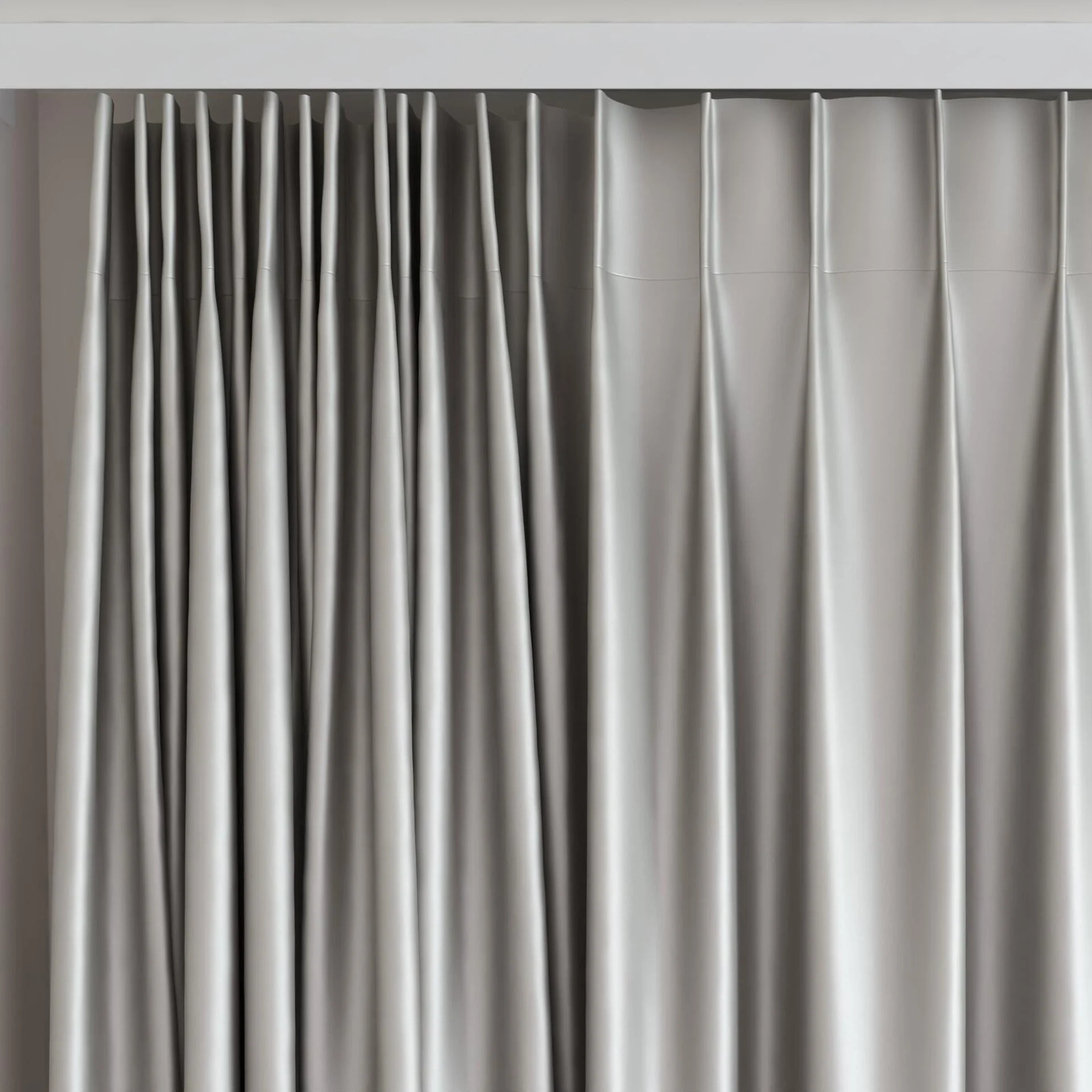 Top view of Moonbeam Flint, on curtain rail