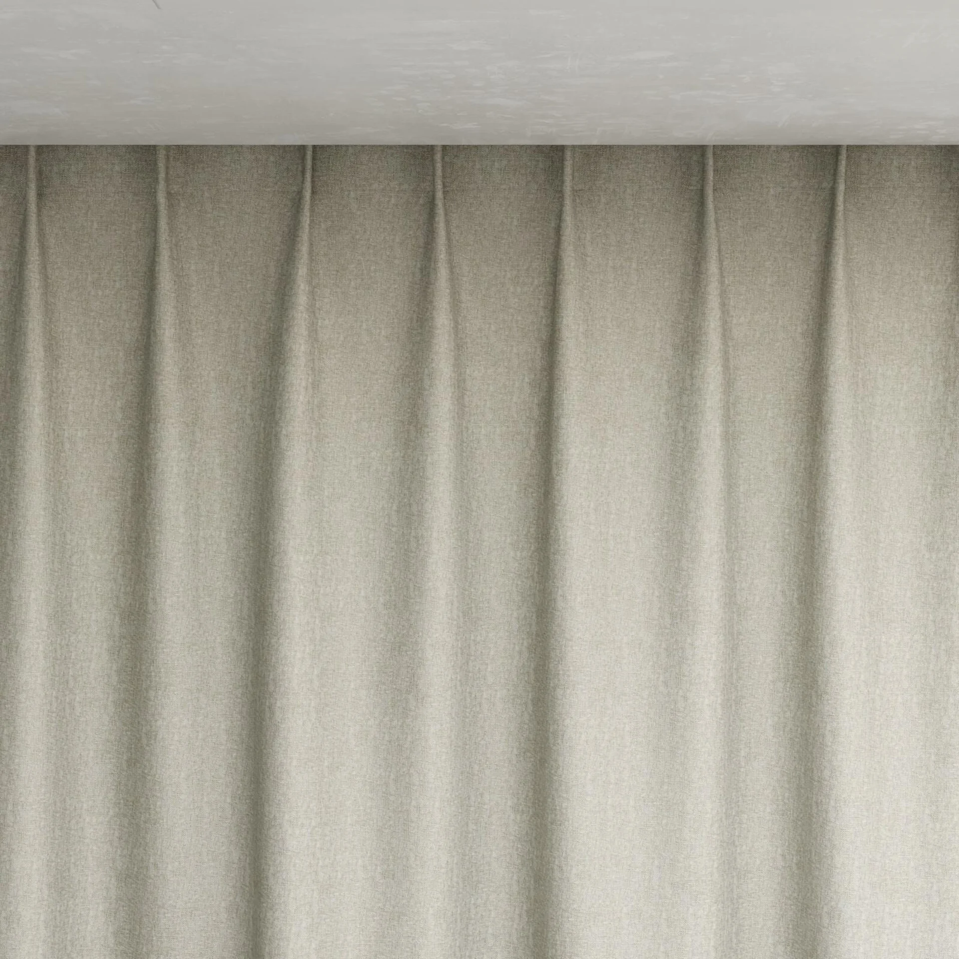 Top view of Retreat Blackout Driftwood, pinch pleat