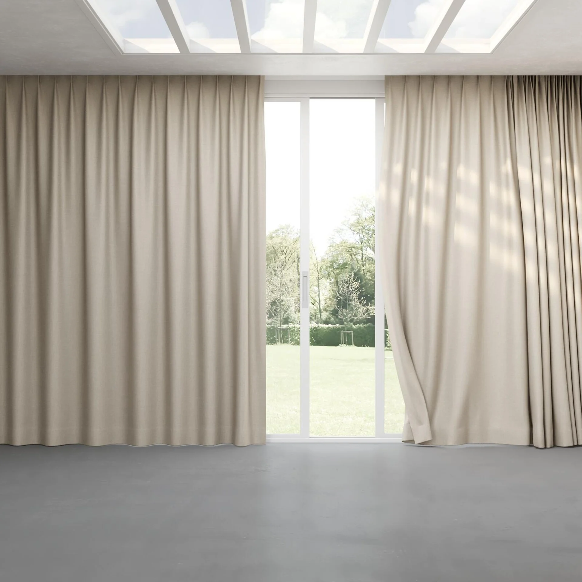 Full view of Frisco Flint, pinch pleat