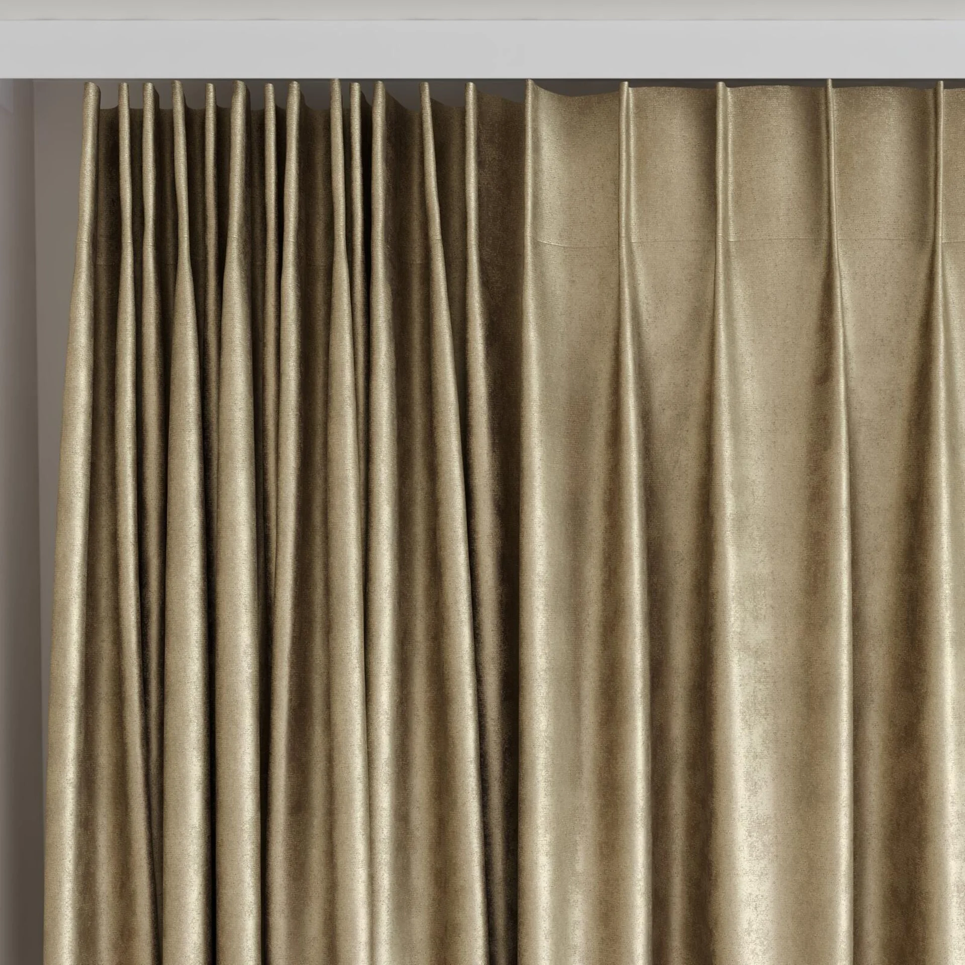 Top view of Fizz Earth, on curtain rail