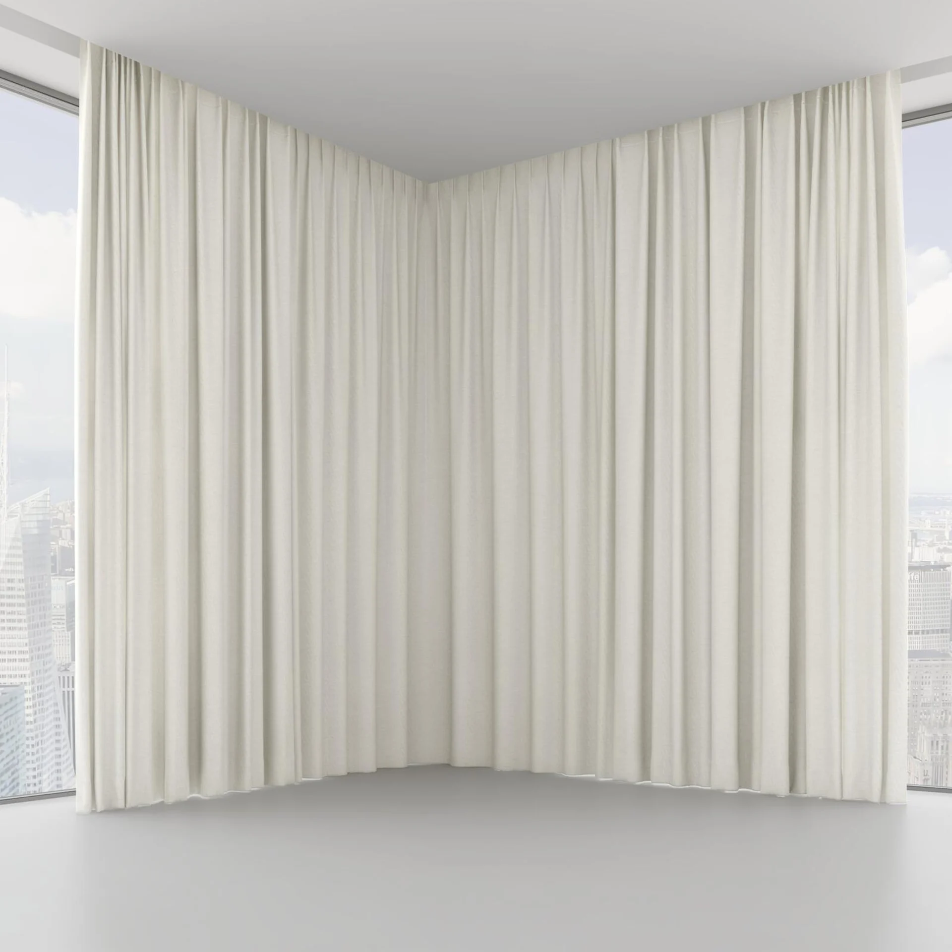 Front view of Casual Ivory, on hidden rail