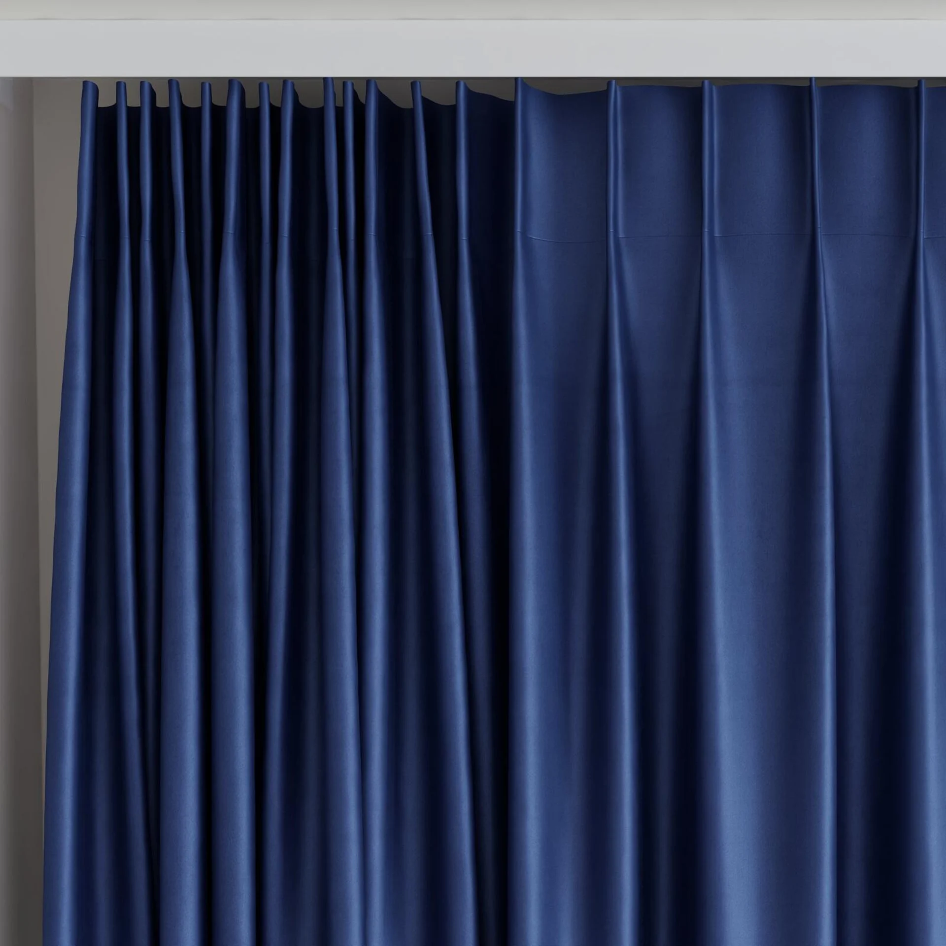Top view of Warlock Navy, on curtain rail