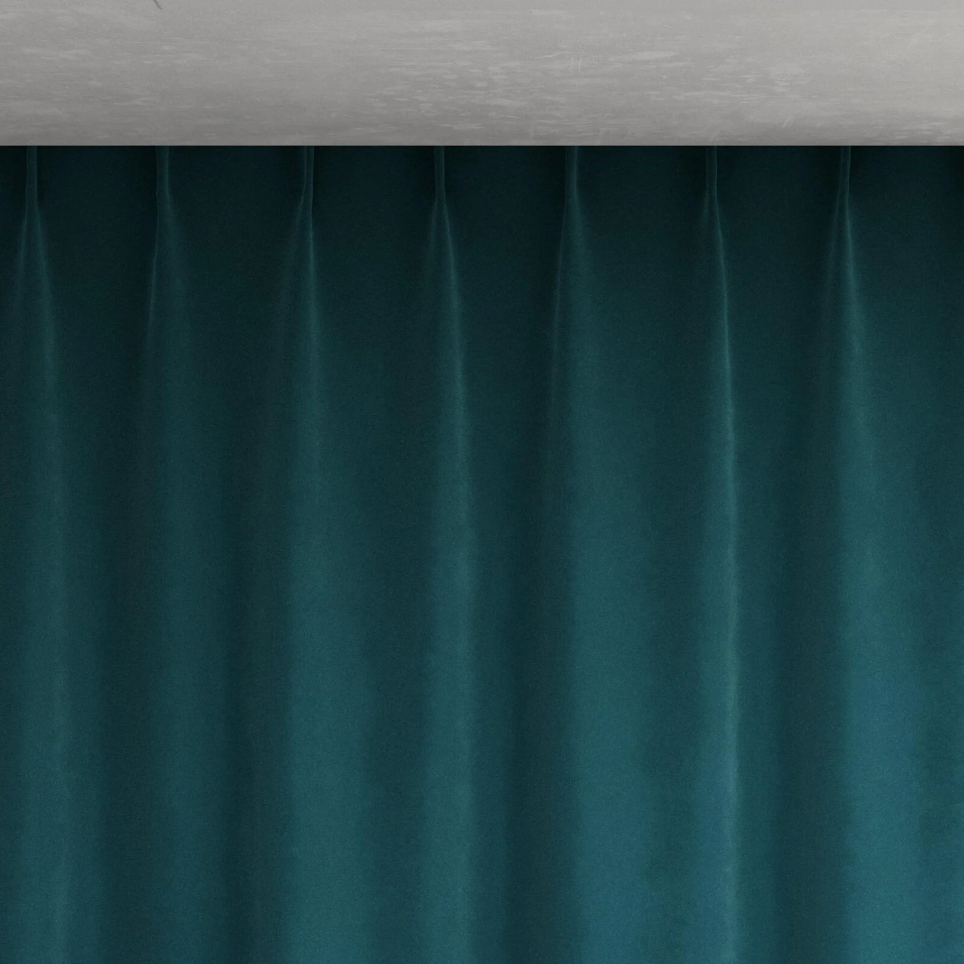 Top view of Lux Velvet Teal 8819, pinch pleat