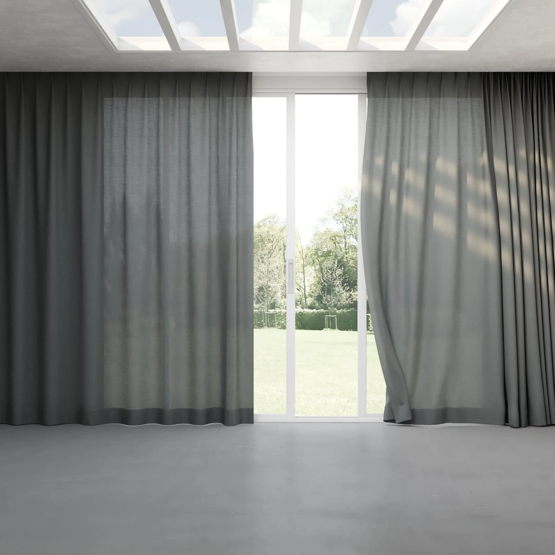 Full view of Envoy 2 Shadow 320cm, pinch pleat