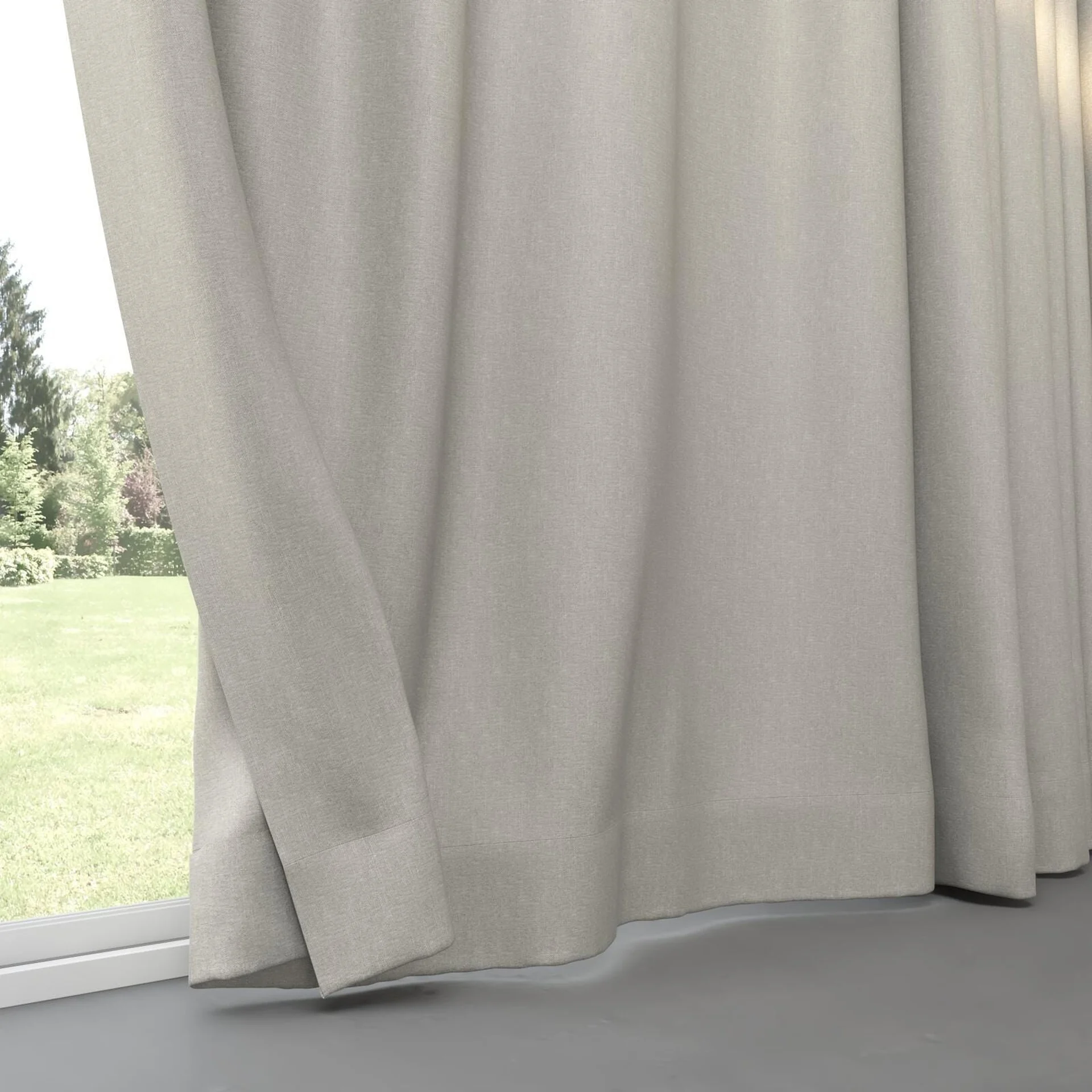 Bottom view of Excel Aluminium, pinch pleat