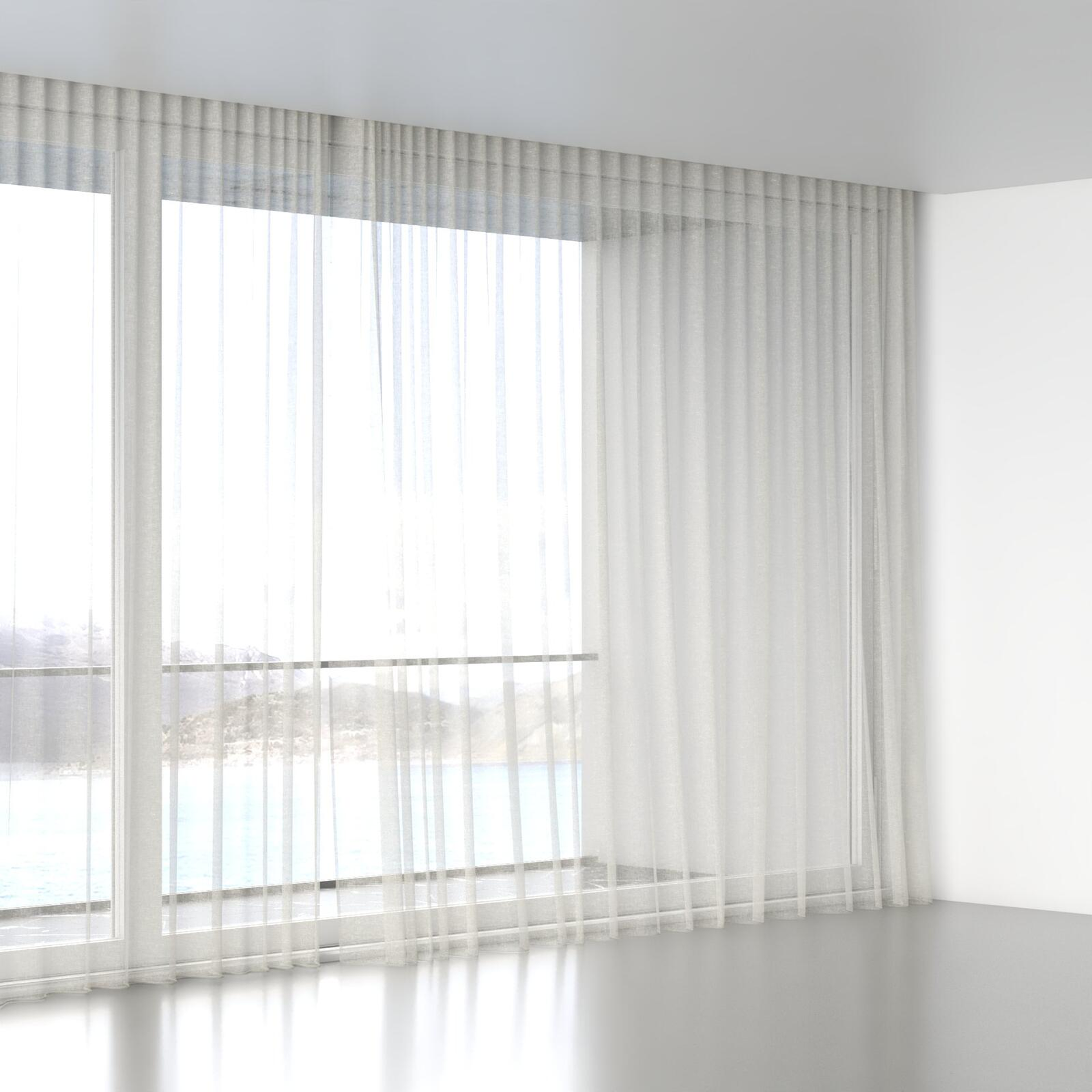 Full view of Pure Linen Sand, wave pleat