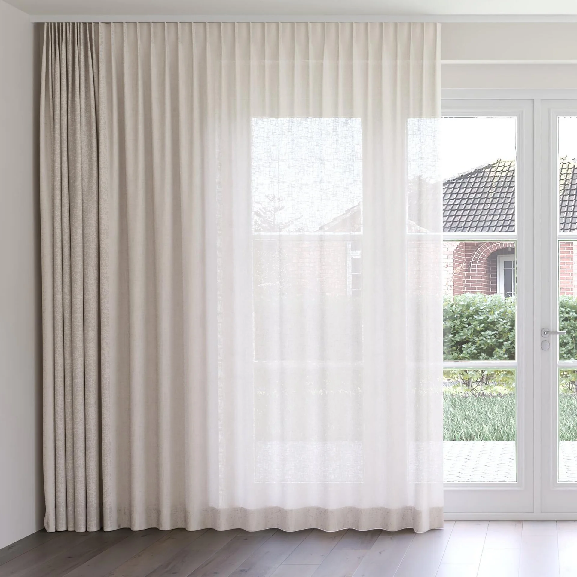Front view of Adobe Sand, on curtain rail