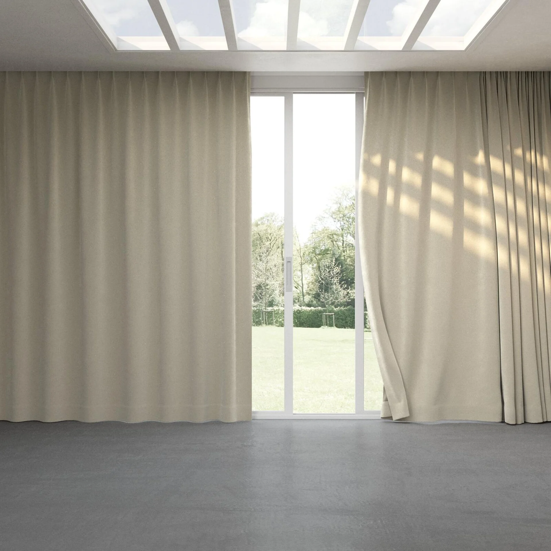 Full view of Verbier Sand, pinch pleat