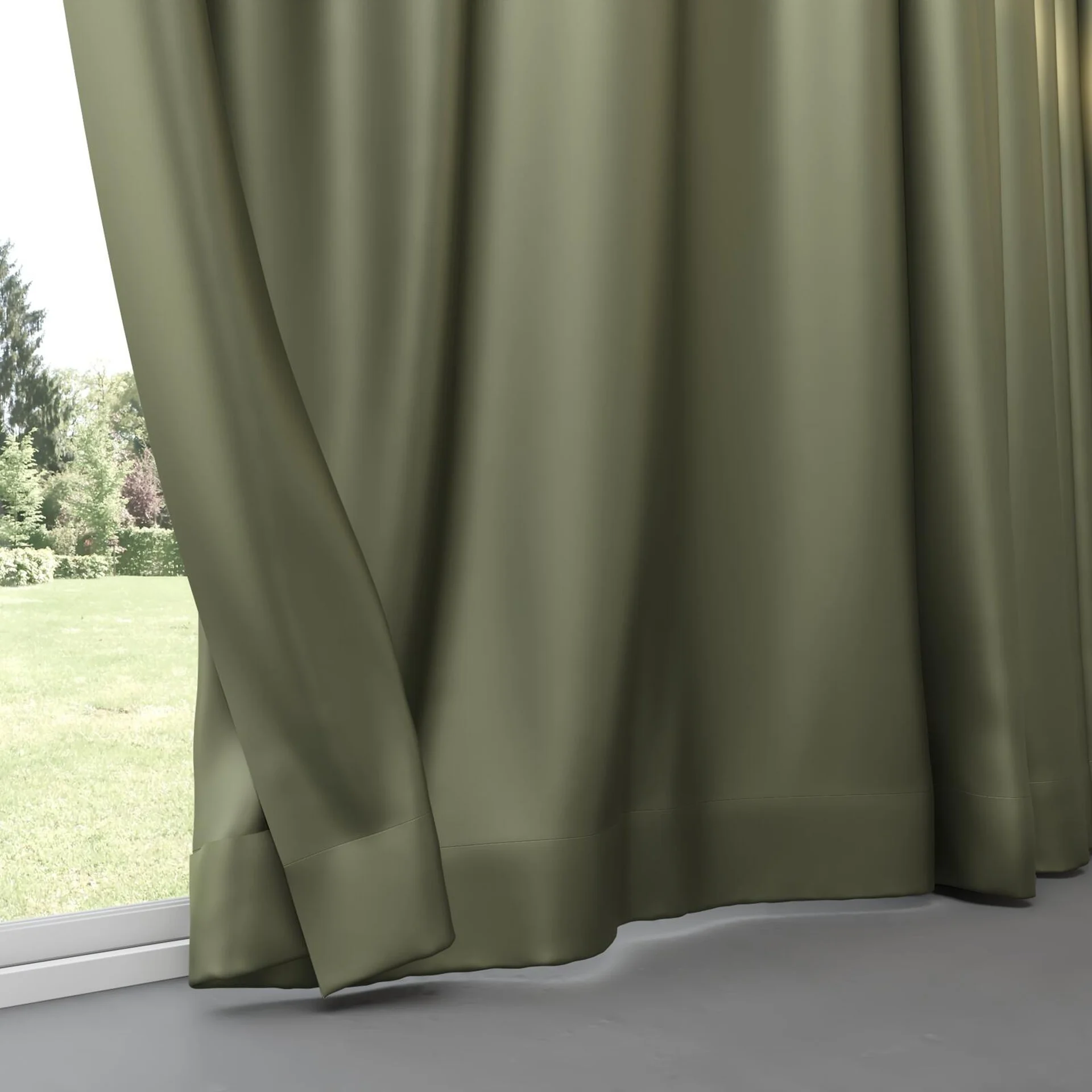 Bottom view of Moonbeam Hedge, pinch pleat