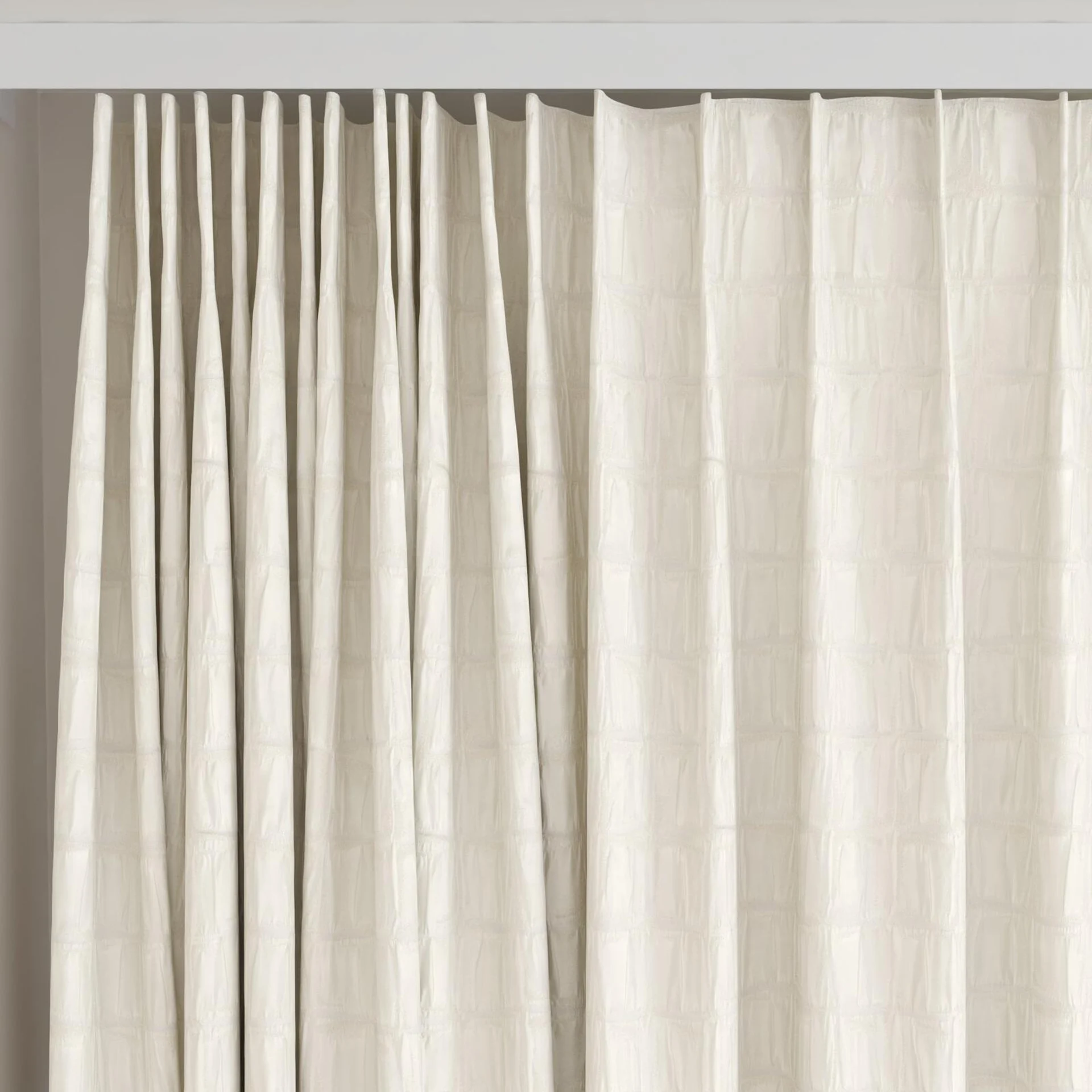 Top view of Novella Crystal, on curtain rail
