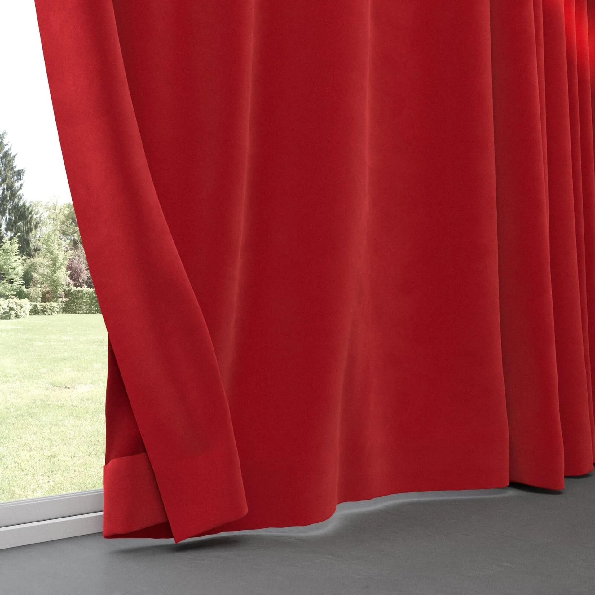 Bottom view of Verbier Scarlet, pinch pleat