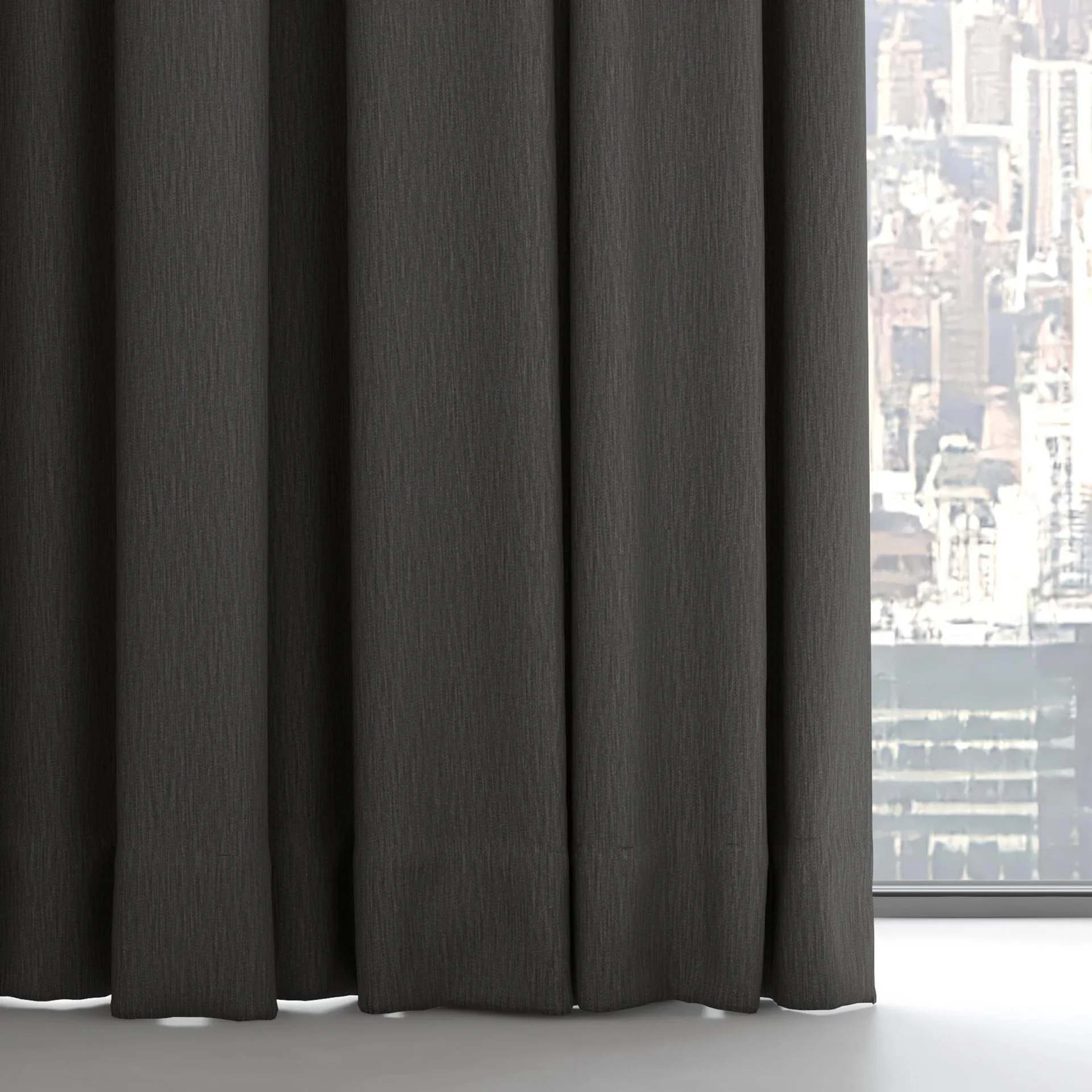 Bottom view of Tuxedo Charcoal, on hidden rail