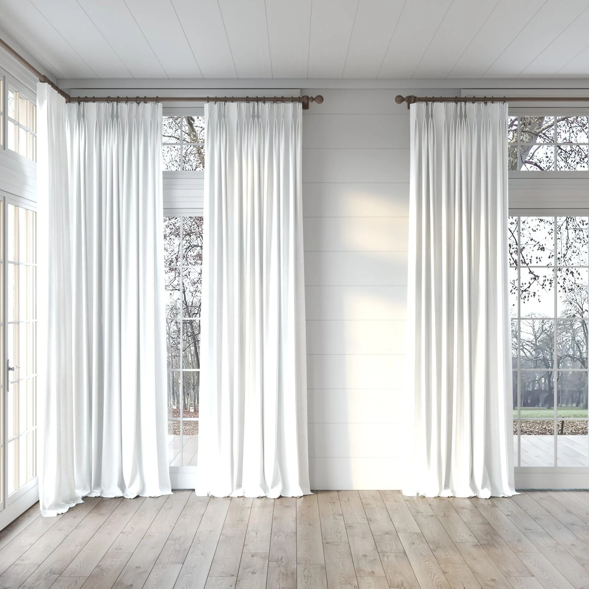 Full view of Hometown Ice, puddled, on curtain rod