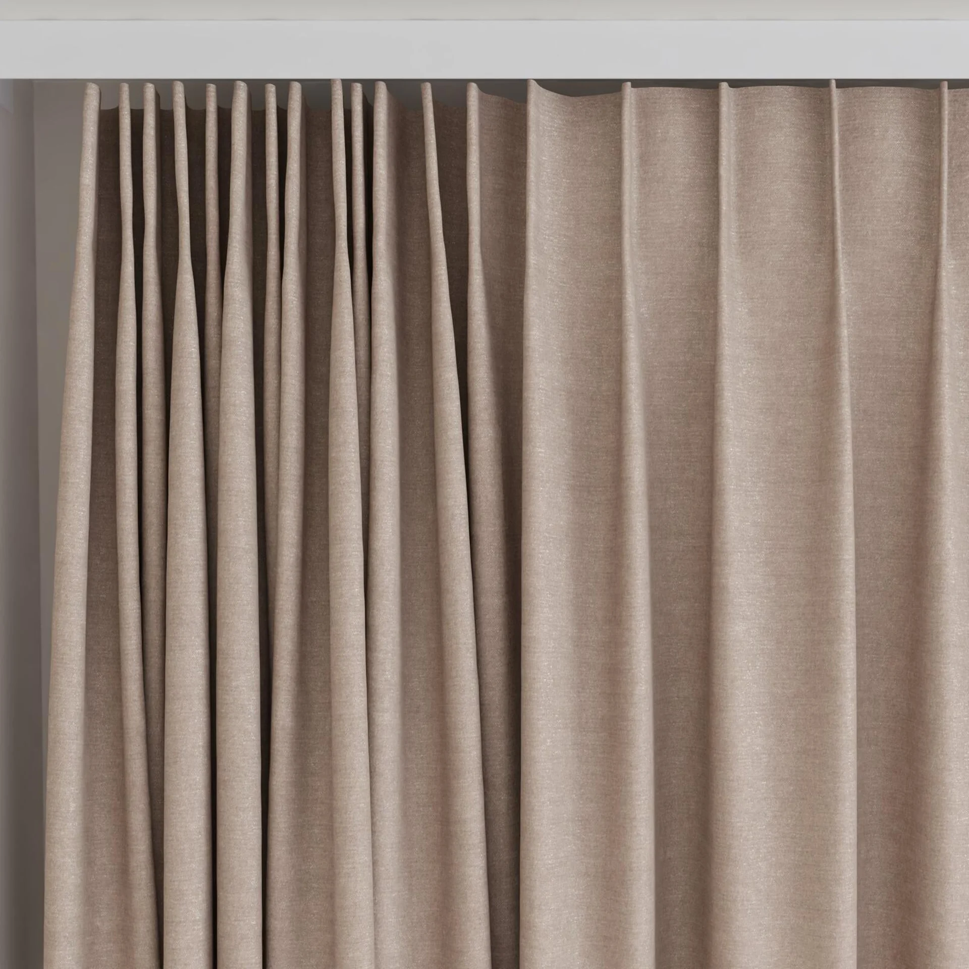 Top view of Drama Dune, on curtain rail