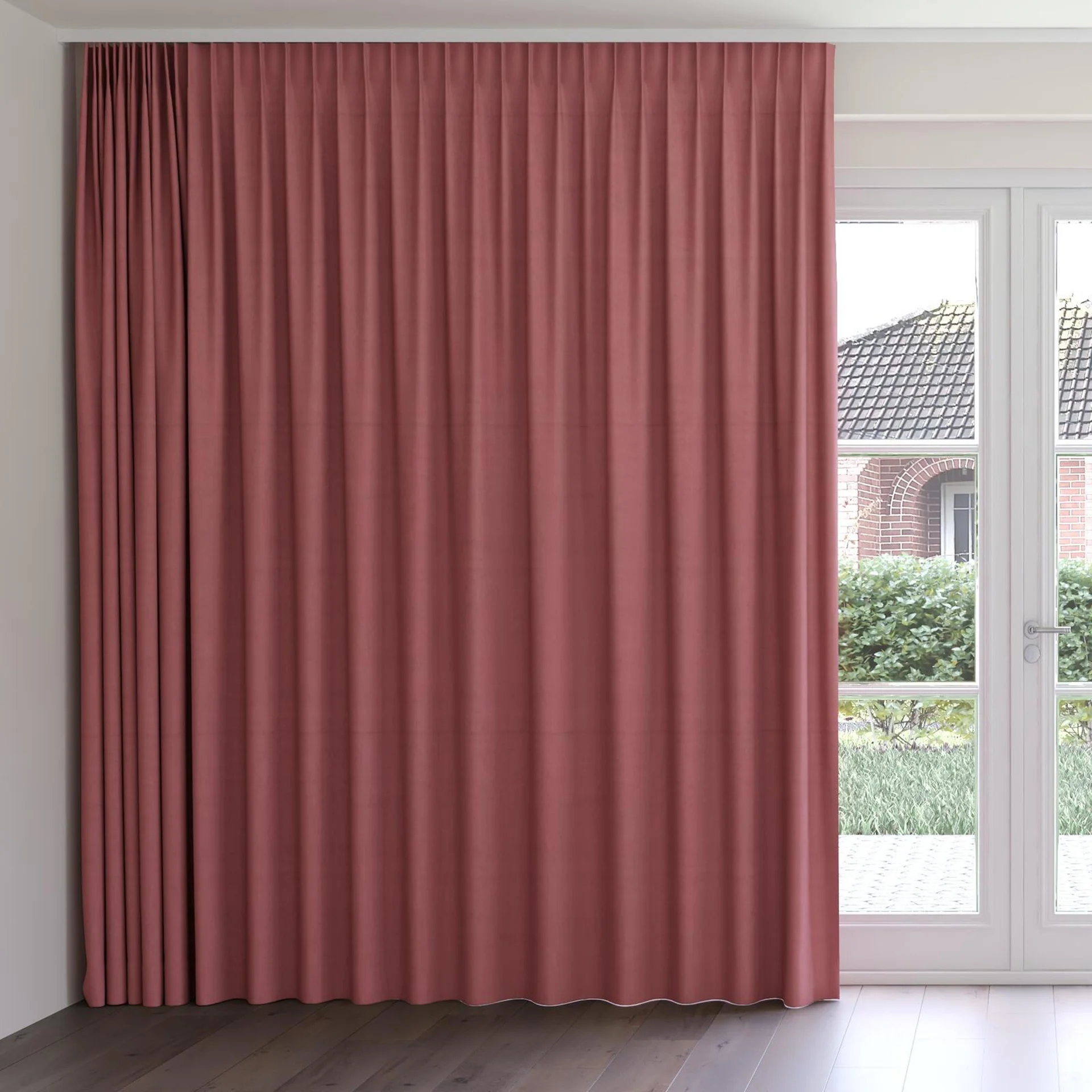 Front view of Warlock Powder, on curtain rail