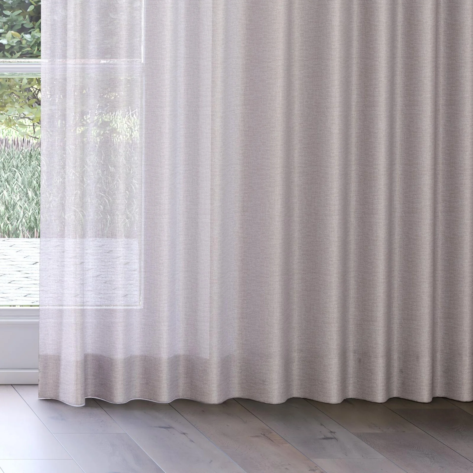 Bottom view of Twister Marble, on curtain rail