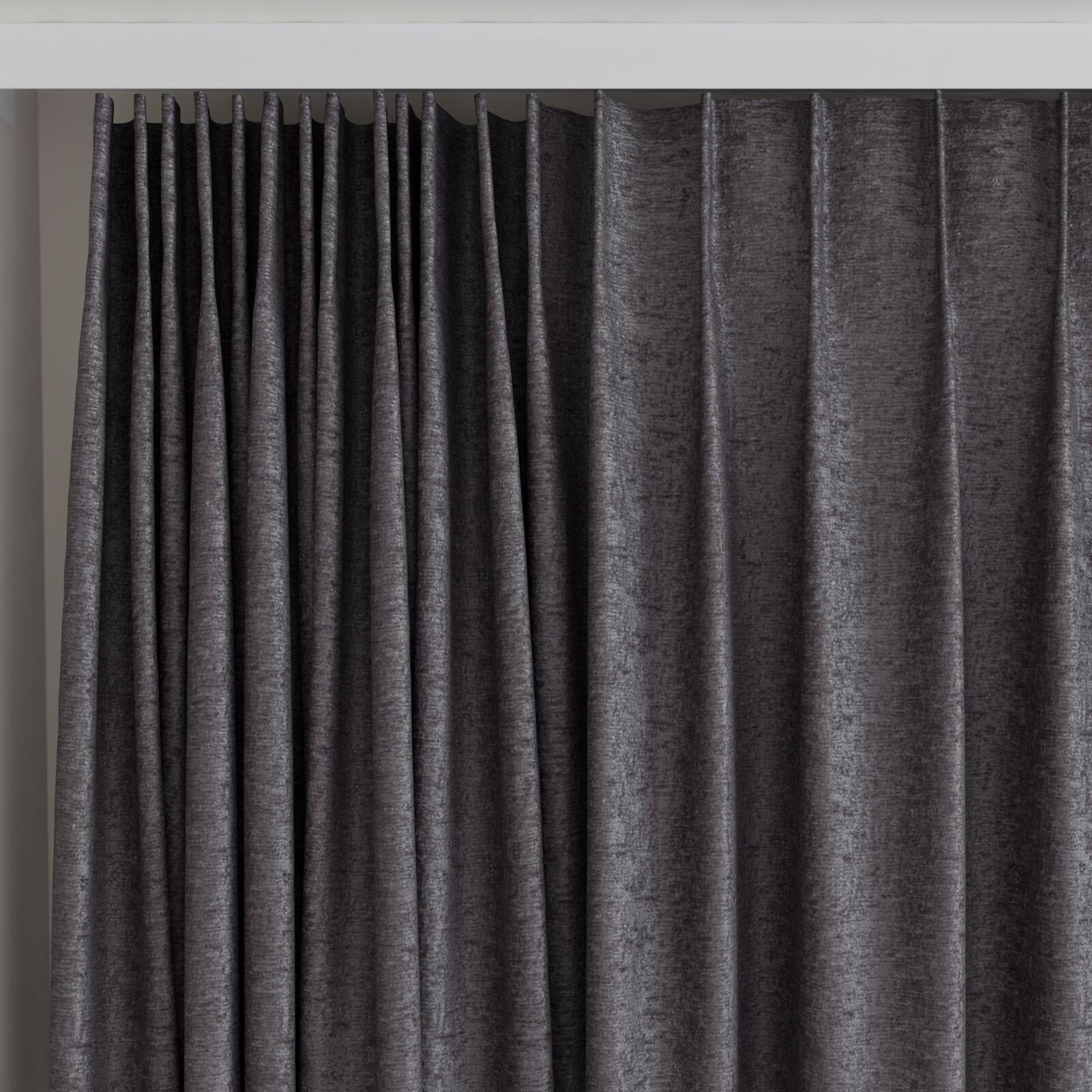 Top view of Monsieur Charcoal, on curtain rail