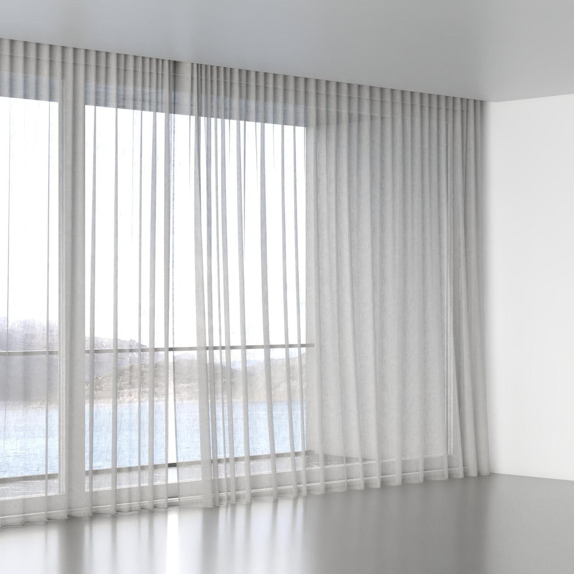 Full view of Rhythm Dove Grey, wave pleat