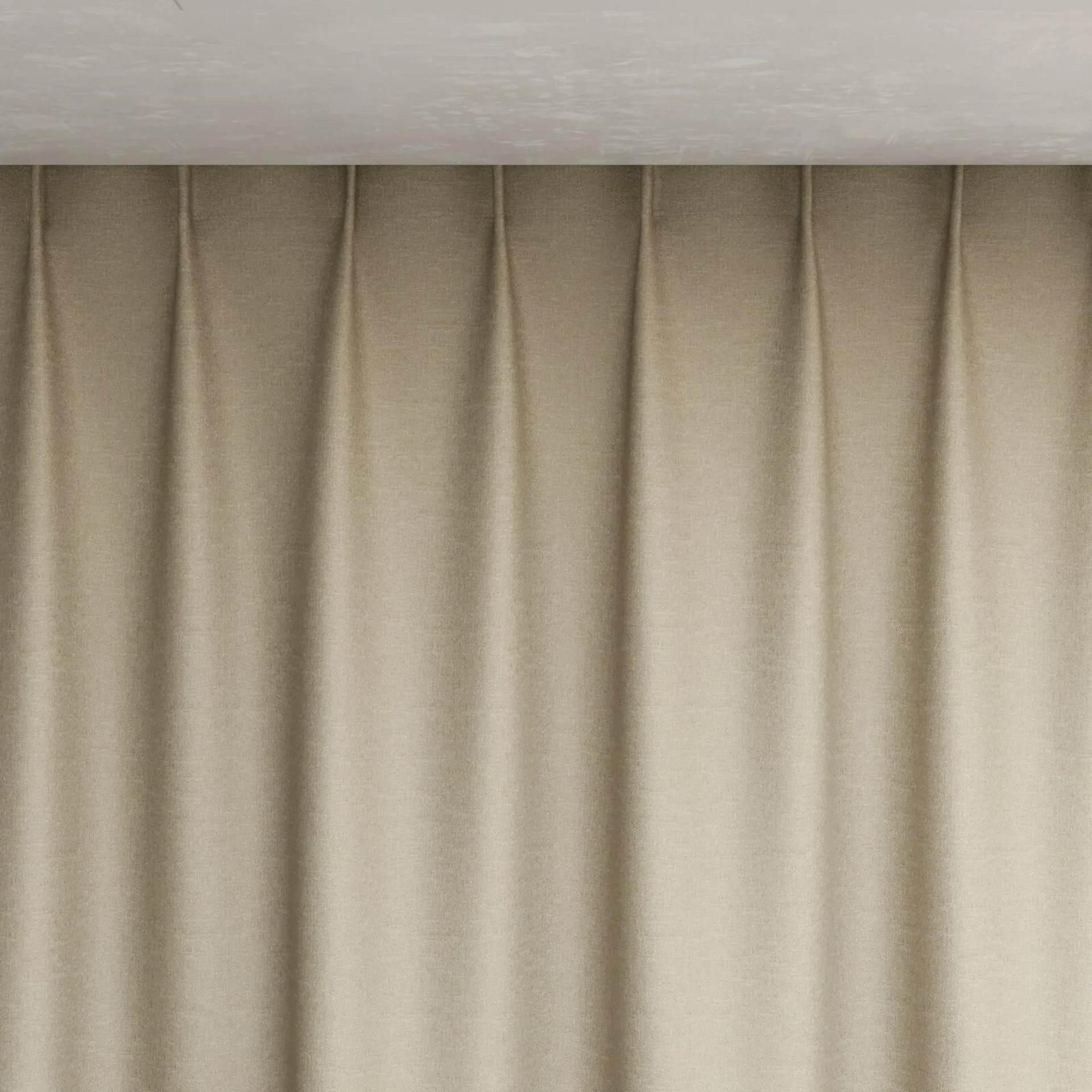 Top view of Banksia Linen, pinch pleat