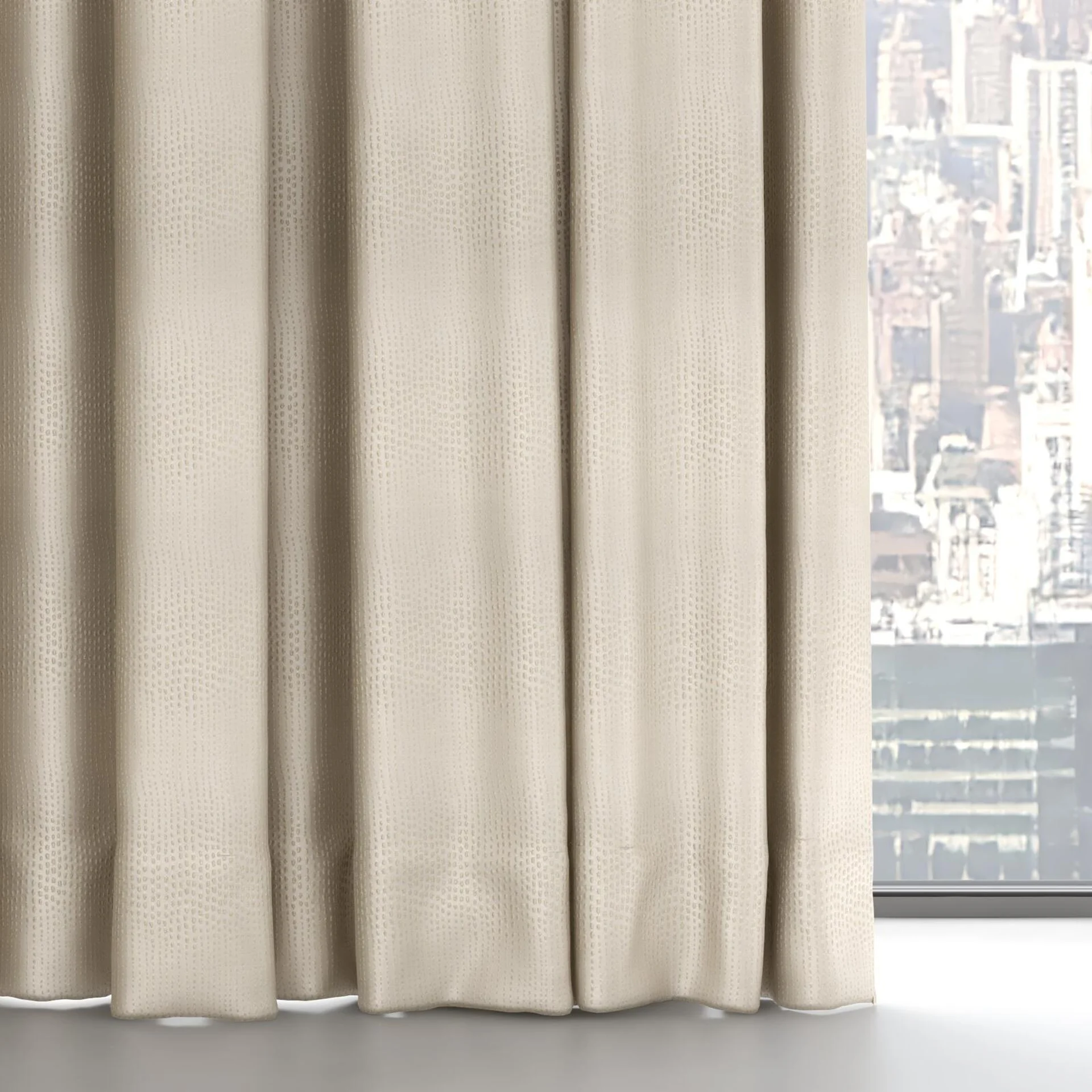 Bottom view of Glint Beige, on hidden rail