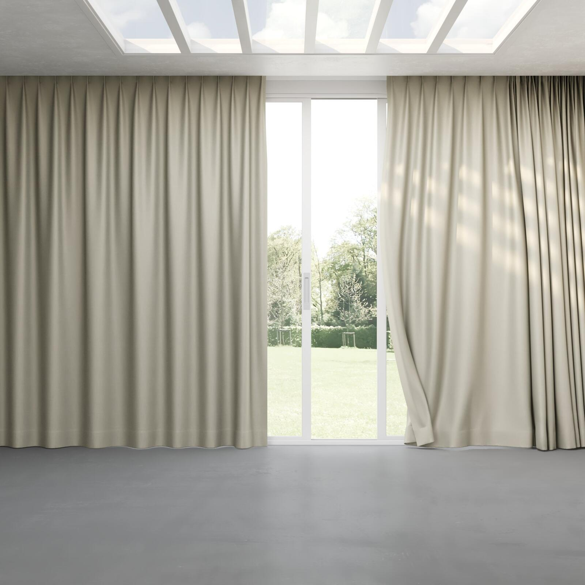 Full view of Matrix FR Twill, pinch pleat