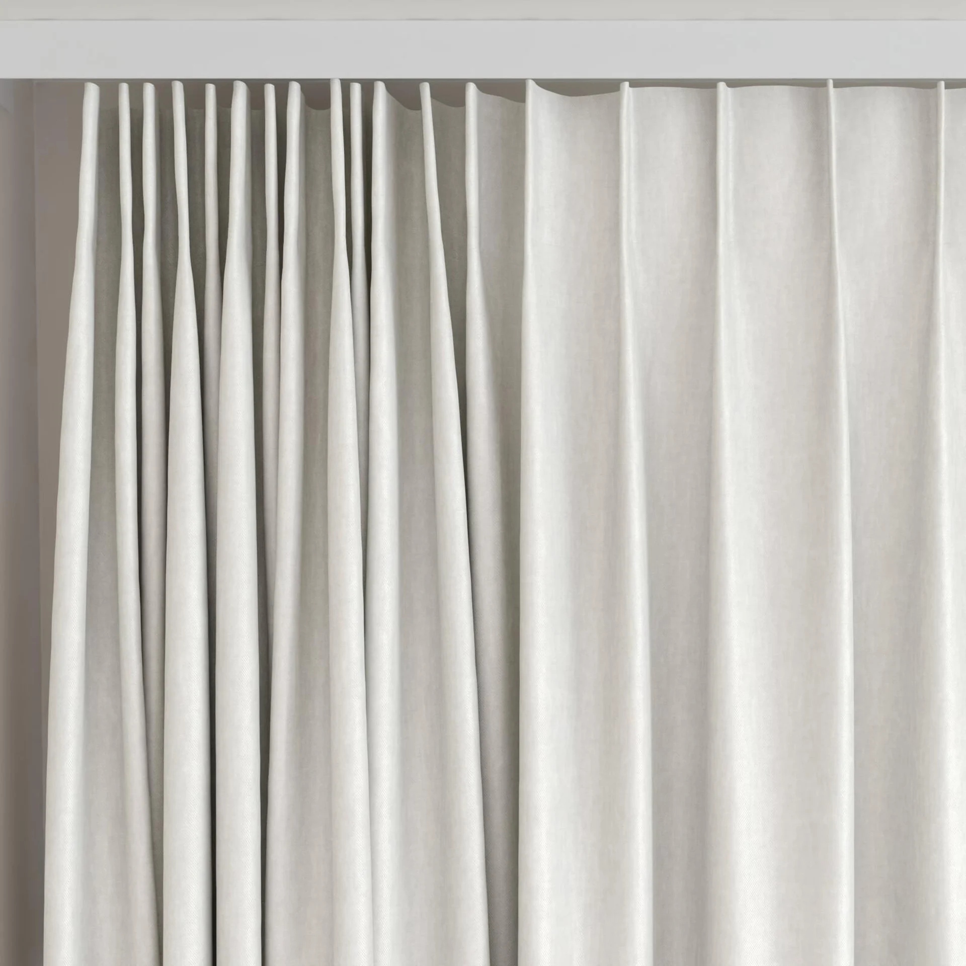 Top view of Glamour Putty, on curtain rail