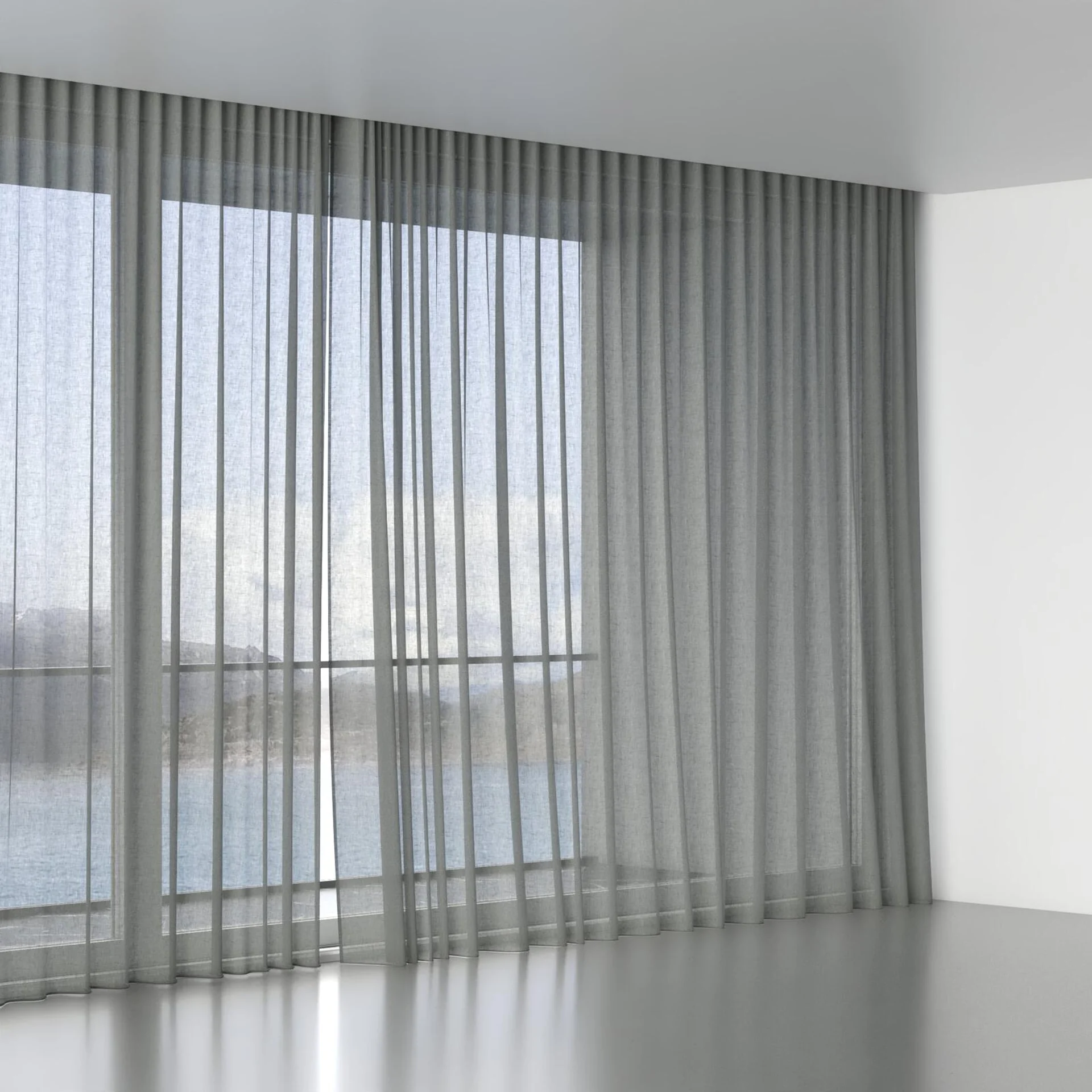 Full view of Lino Mineral, wave pleat