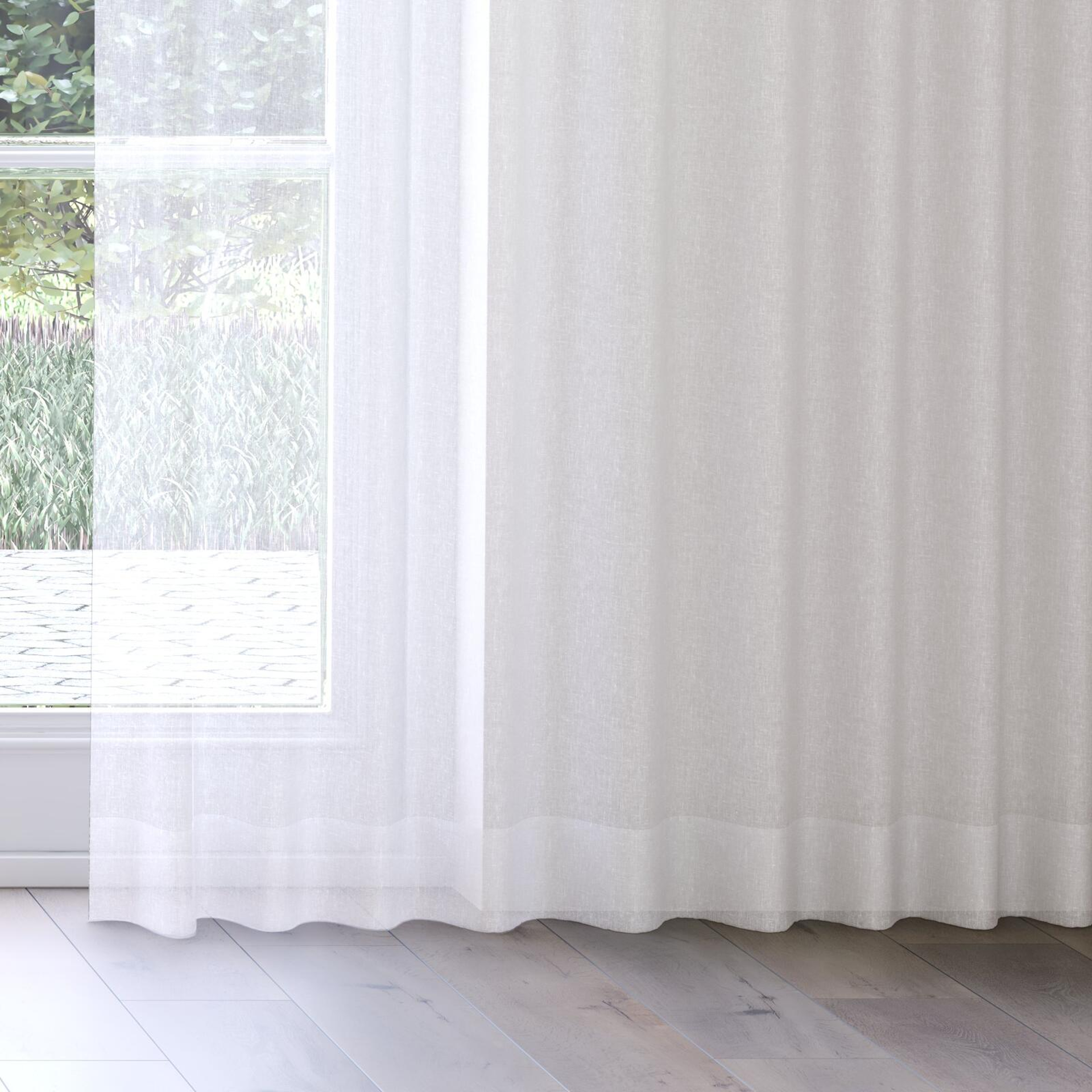 Bottom view of Tempest Whitewash, on curtain rail