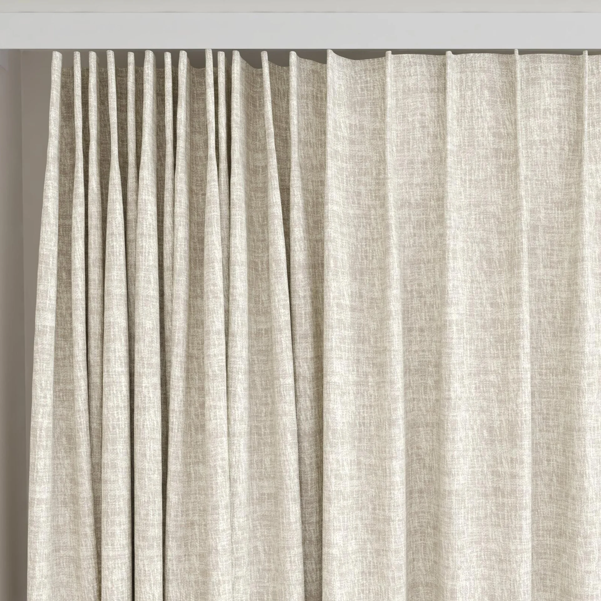 Top view of Earthwild Sand, on curtain rail
