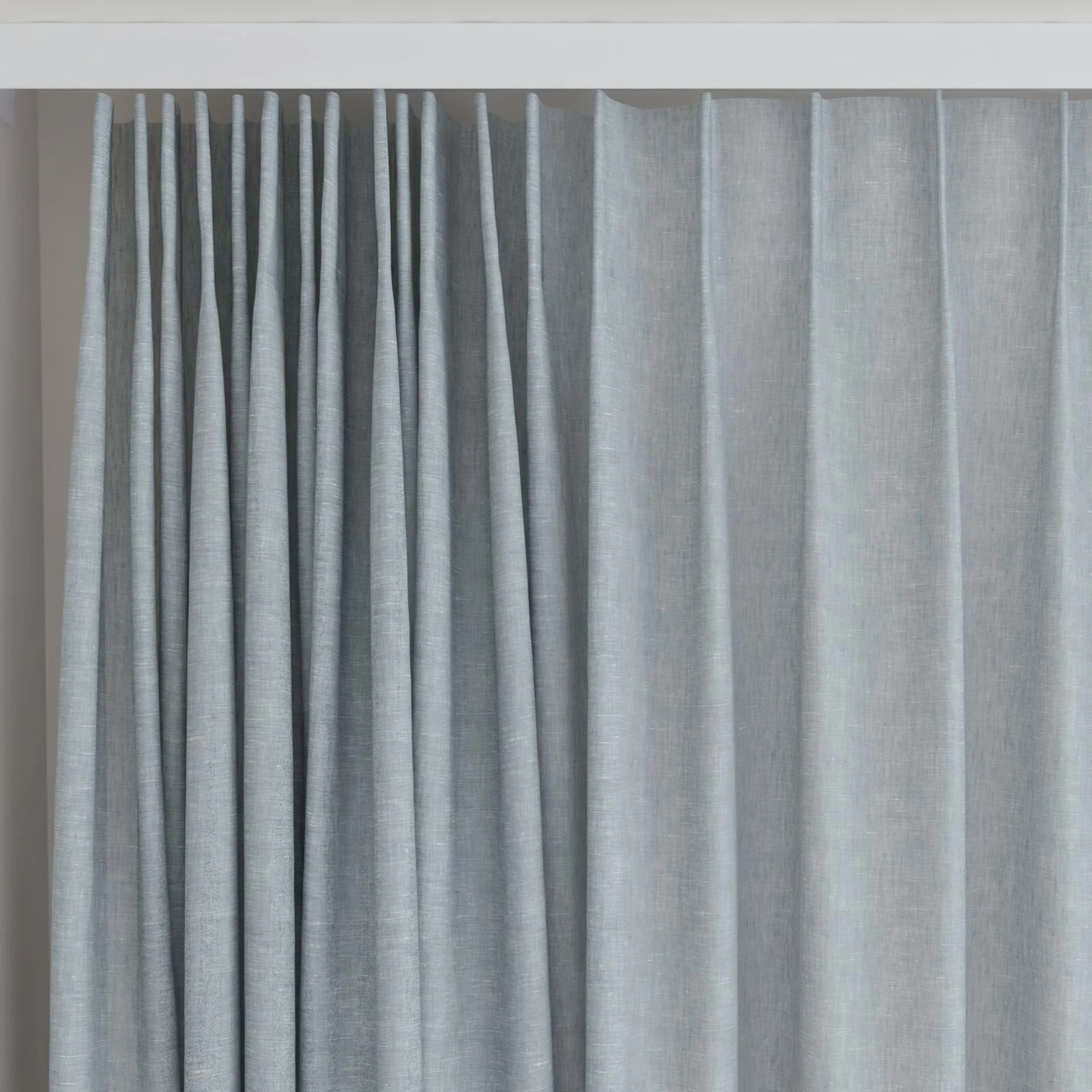 Top view of Gesso Lino Coast, on curtain rail