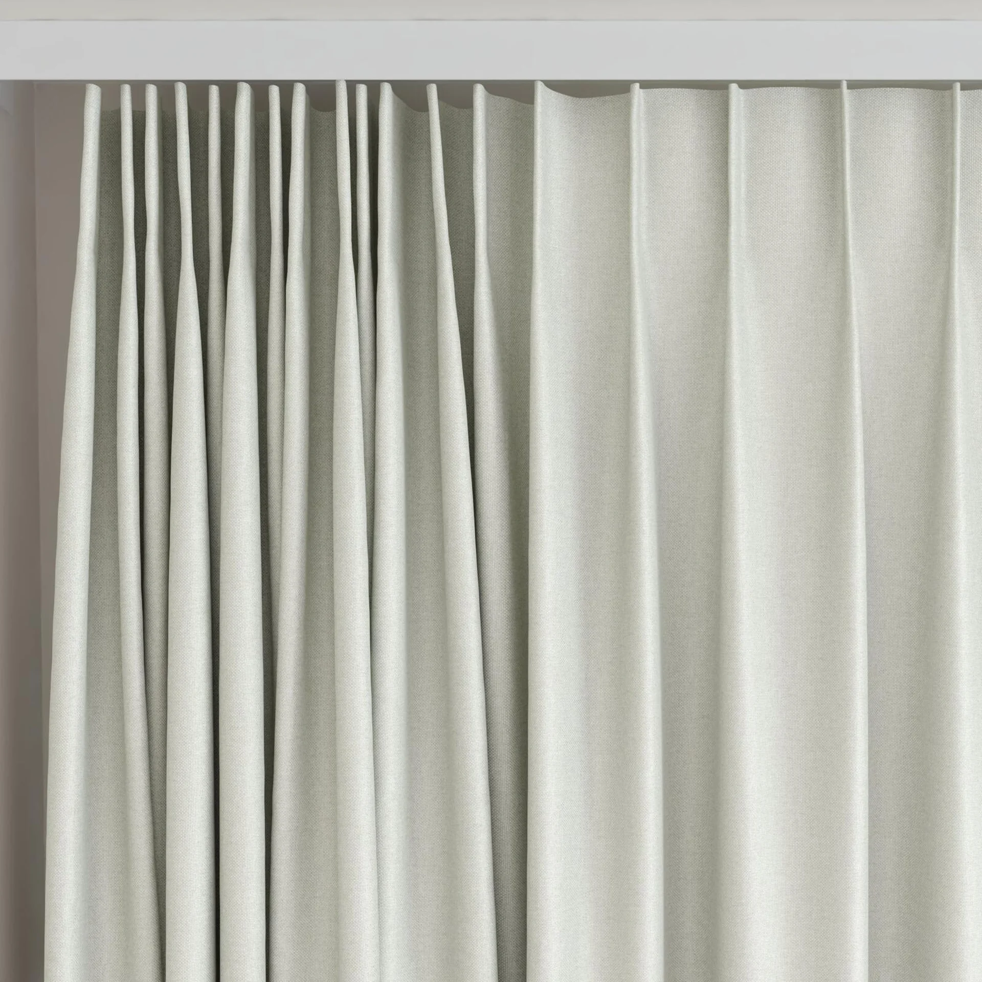 Top view of Grove Fog, on curtain rail