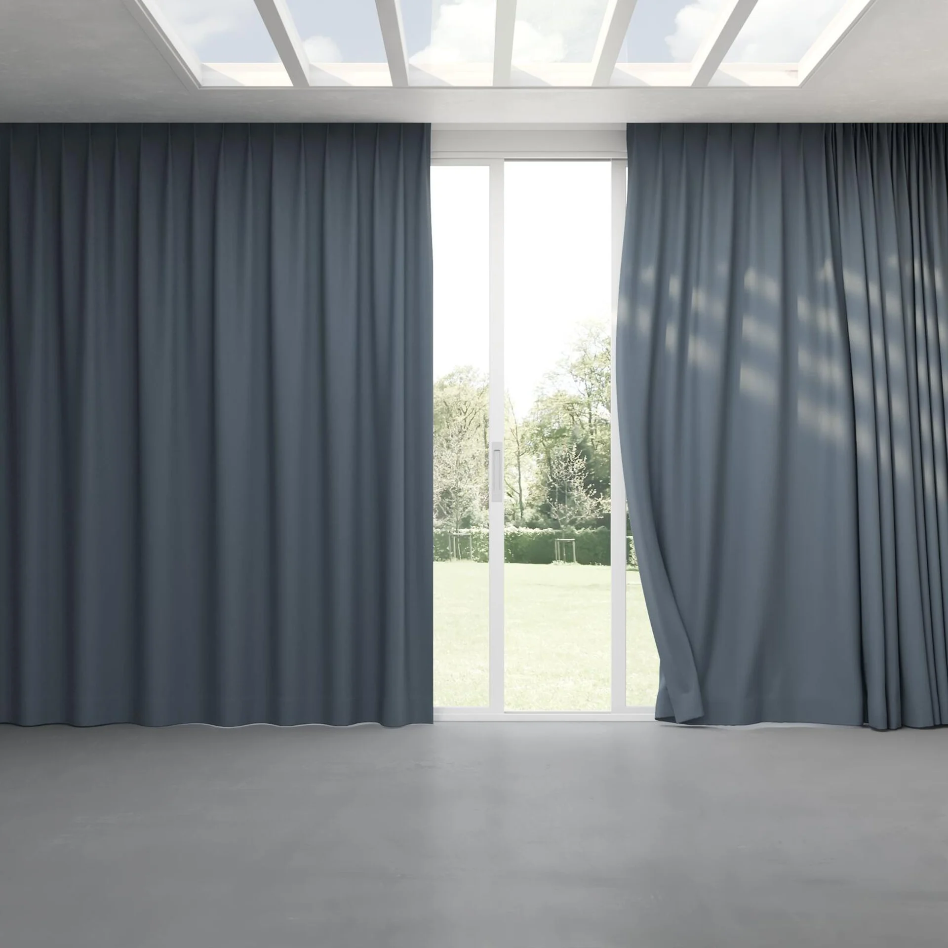 Full view of Darkness Stellar, pinch pleat