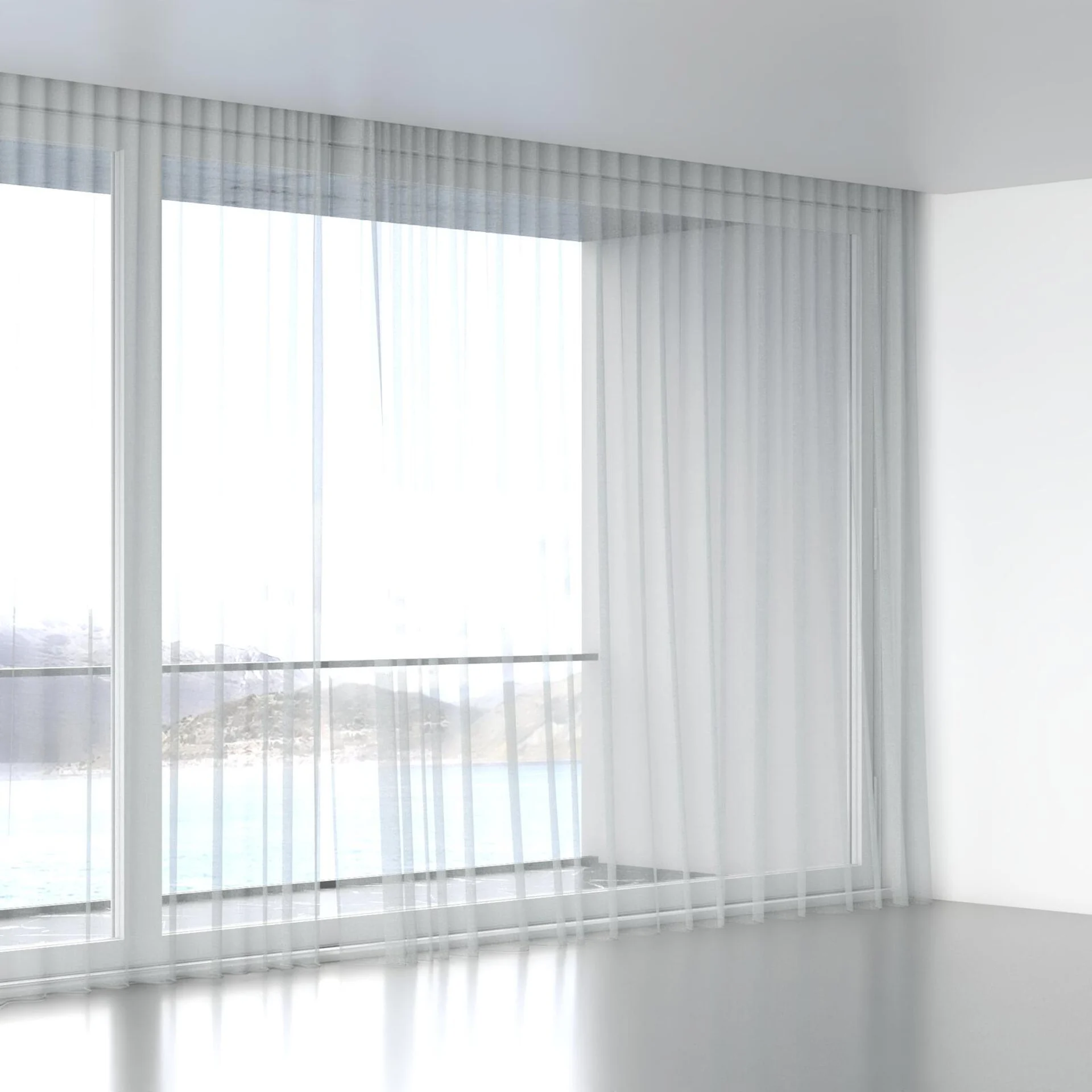 Full view of Rhyme Sky, wave pleat