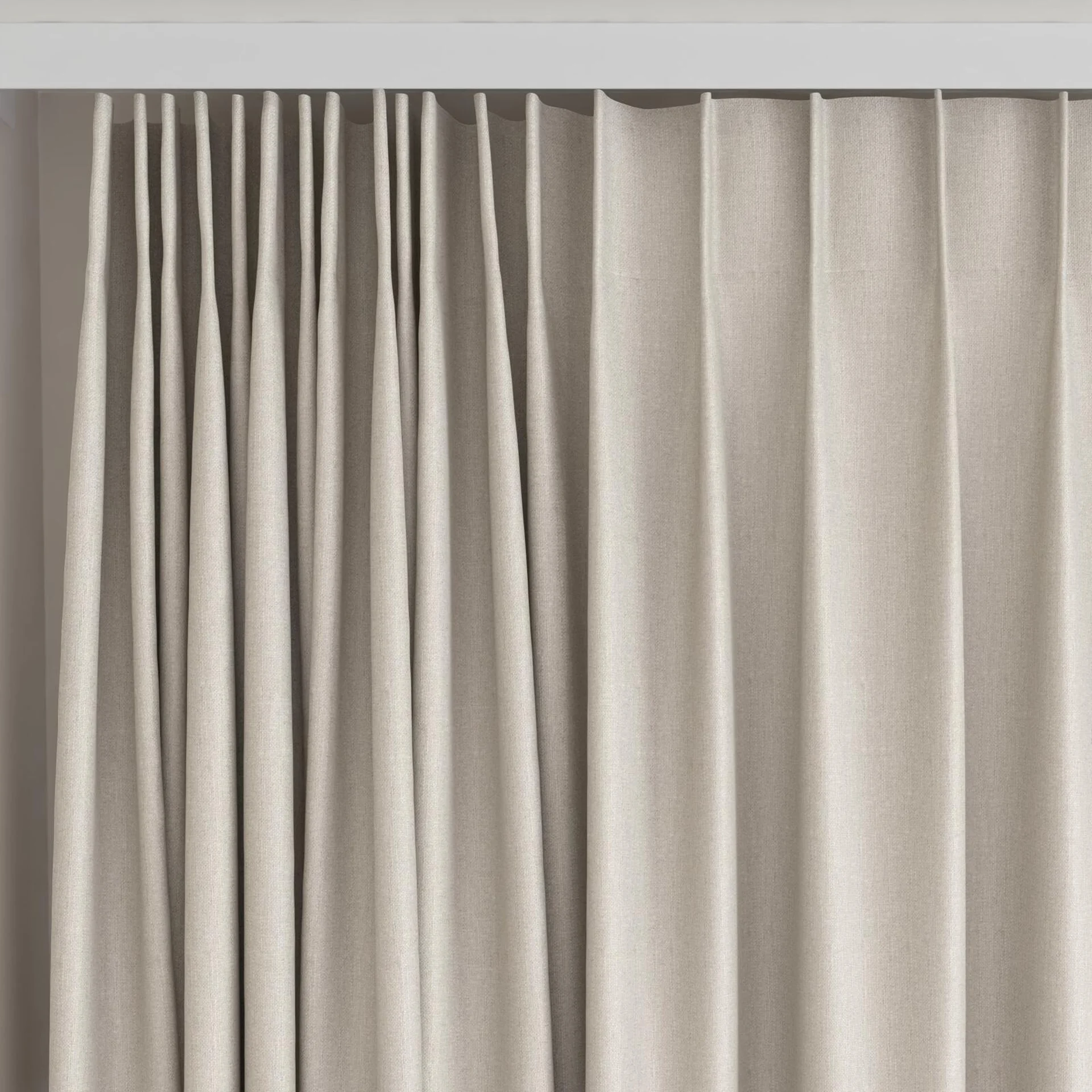 Top view of Excel Chinchilla, on curtain rail