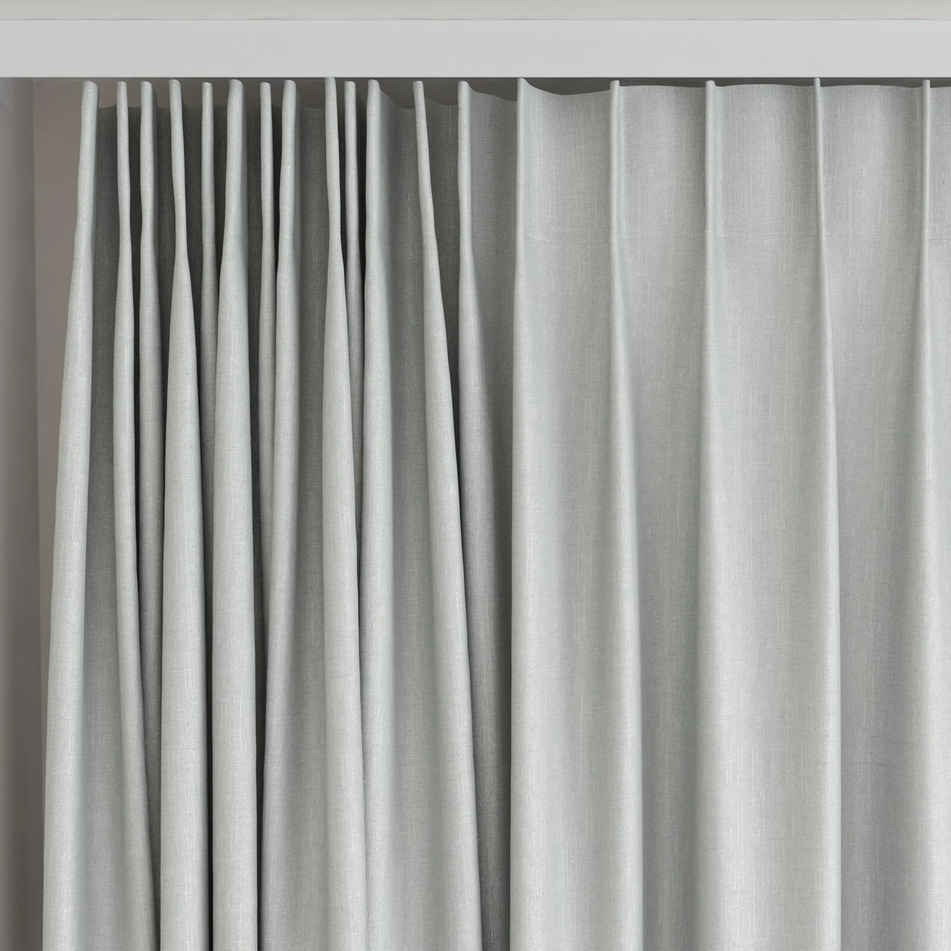 Top view of Bavaria Dove, on curtain rail
